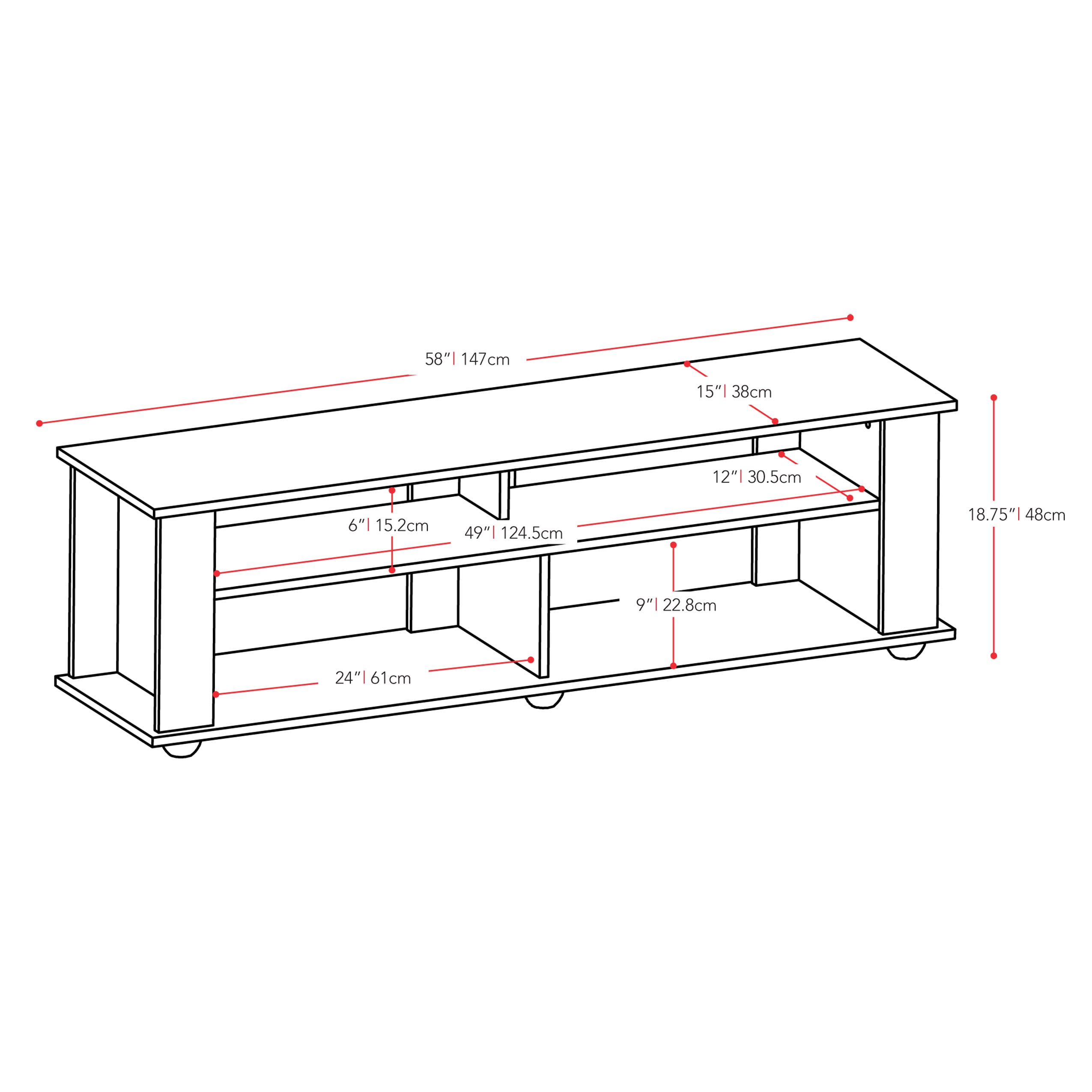 CorLiving Bakersfield Modern/Contemporary Ravenwood Black Tv Stand ...