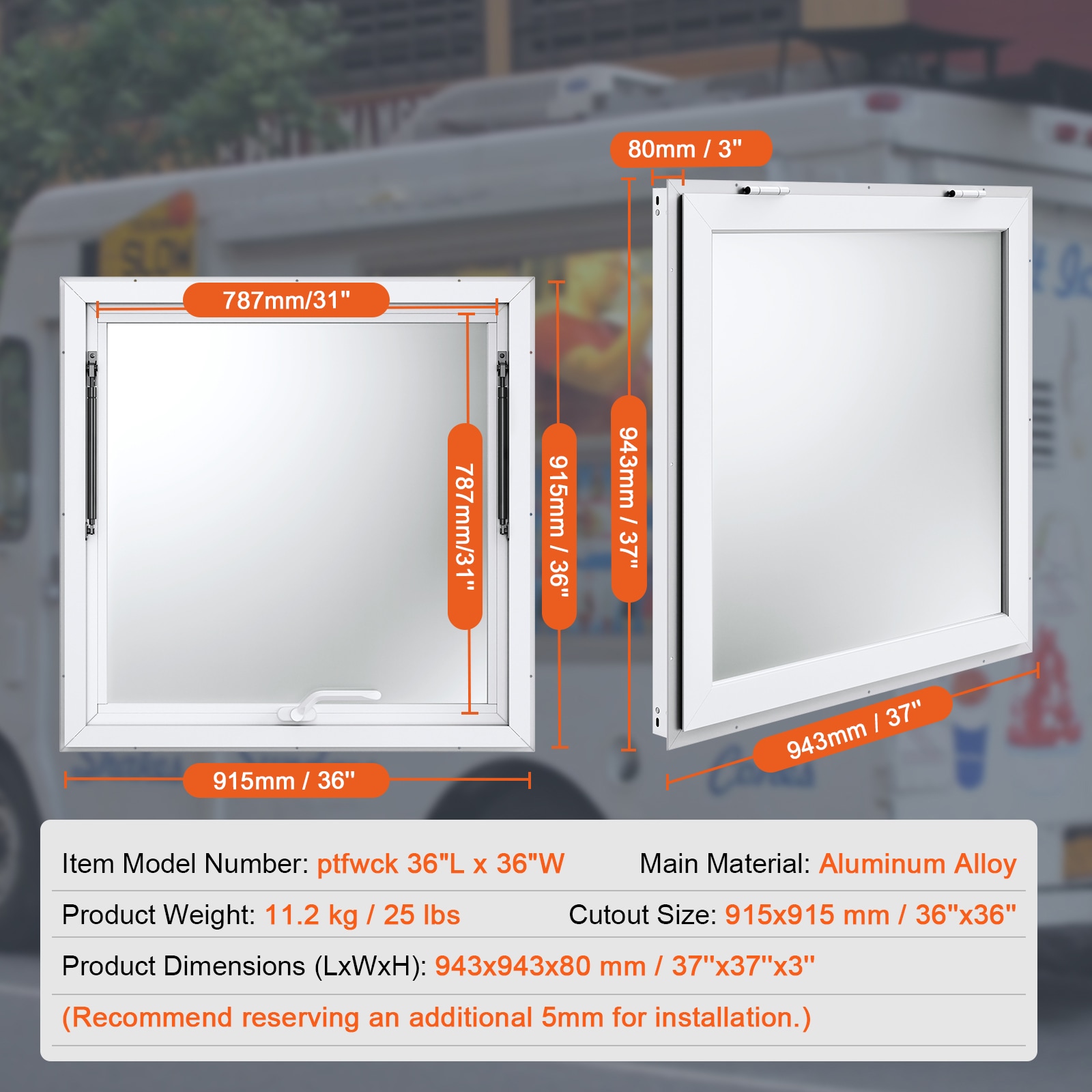 VEVOR FWCK36X36INC0H2VGV0 Awning-Windows - View #10