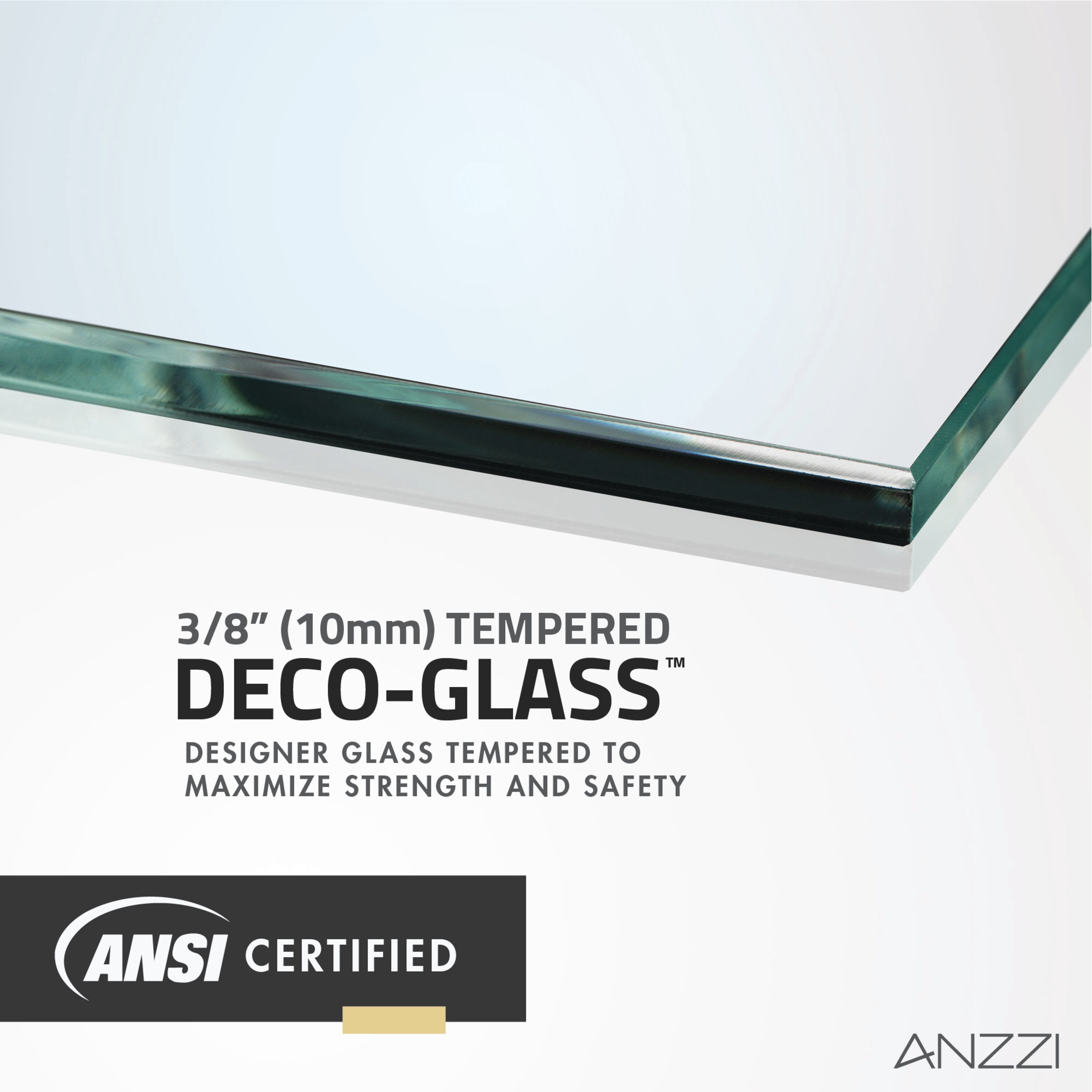 ANZZI Don Series Matte Black 59-in to 60-in W x 62-in H Frameless ...