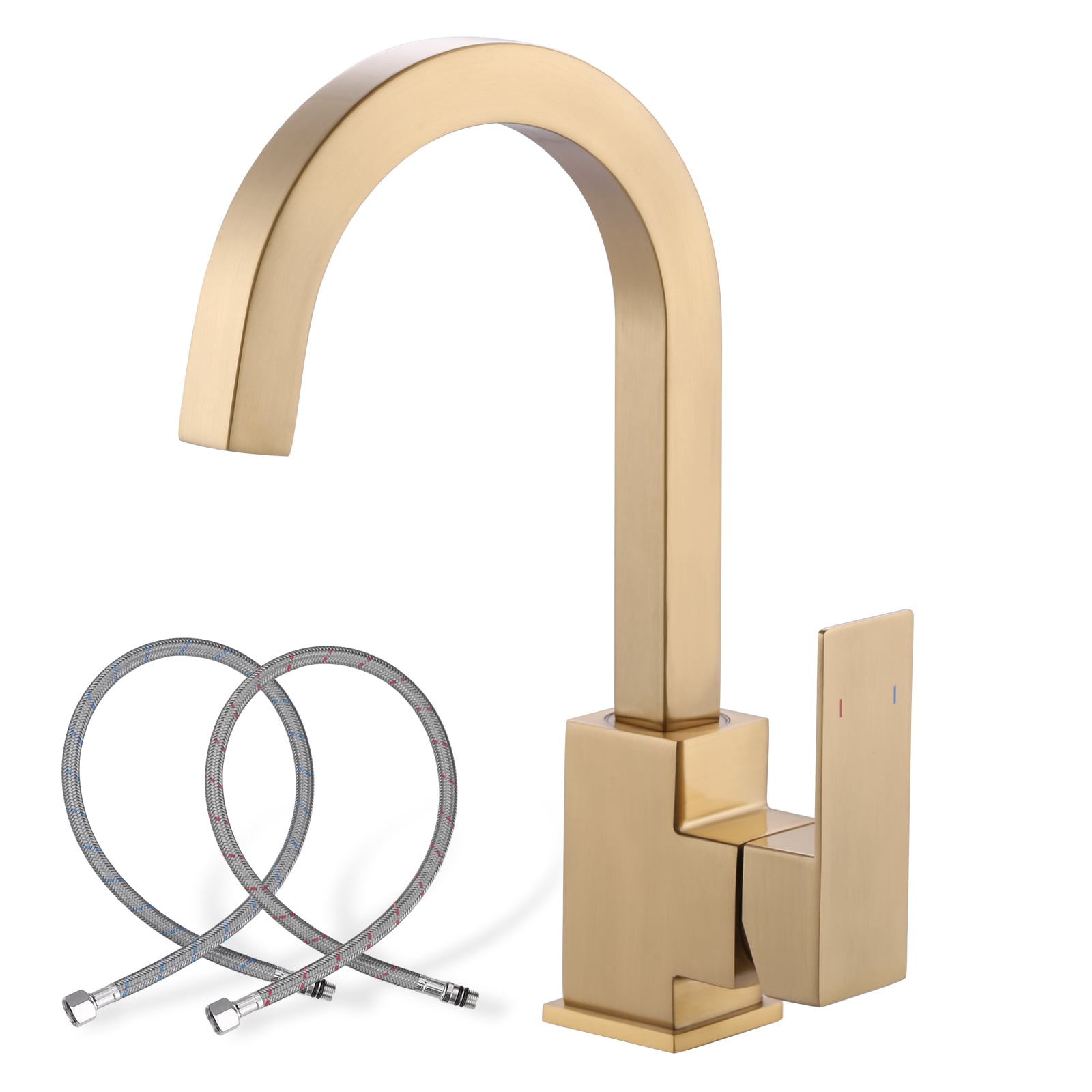 WOWOW 2316701G Gold Single Handle Deck-mount Bar and Prep Kitchen Faucet with Sprayer