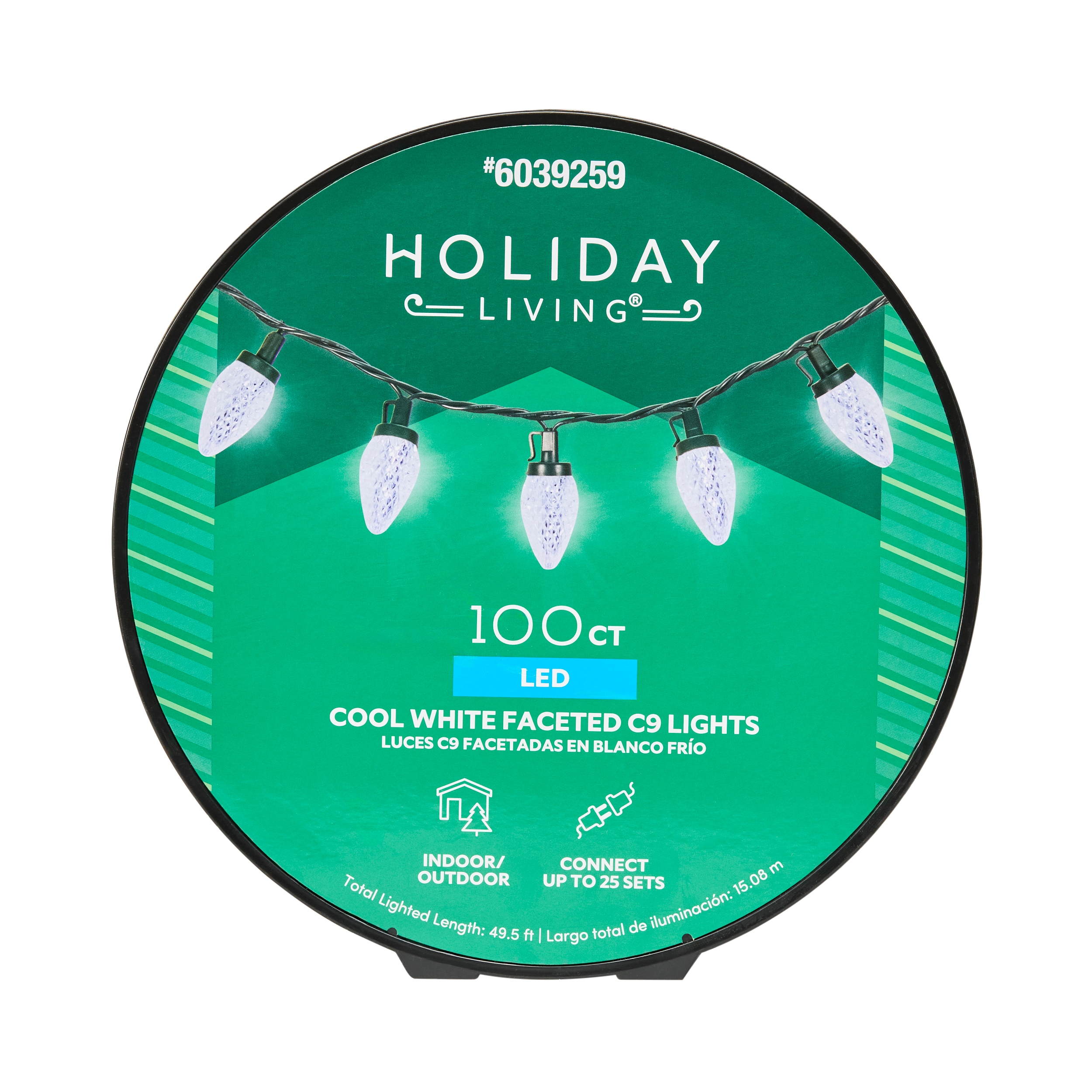 Holiday Living 100-ct 50-ft Cool White C9 Christmas String Lights