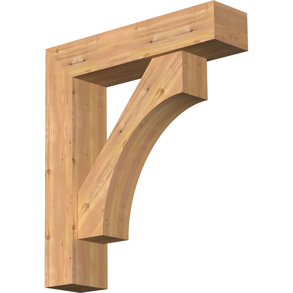 Ekena Millwork 1464490 Westlake Block Smooth Bracket with Offset Brace 7-1/2-in x 32-in x 36-in Western red cedar Brown Wood Standard bracket