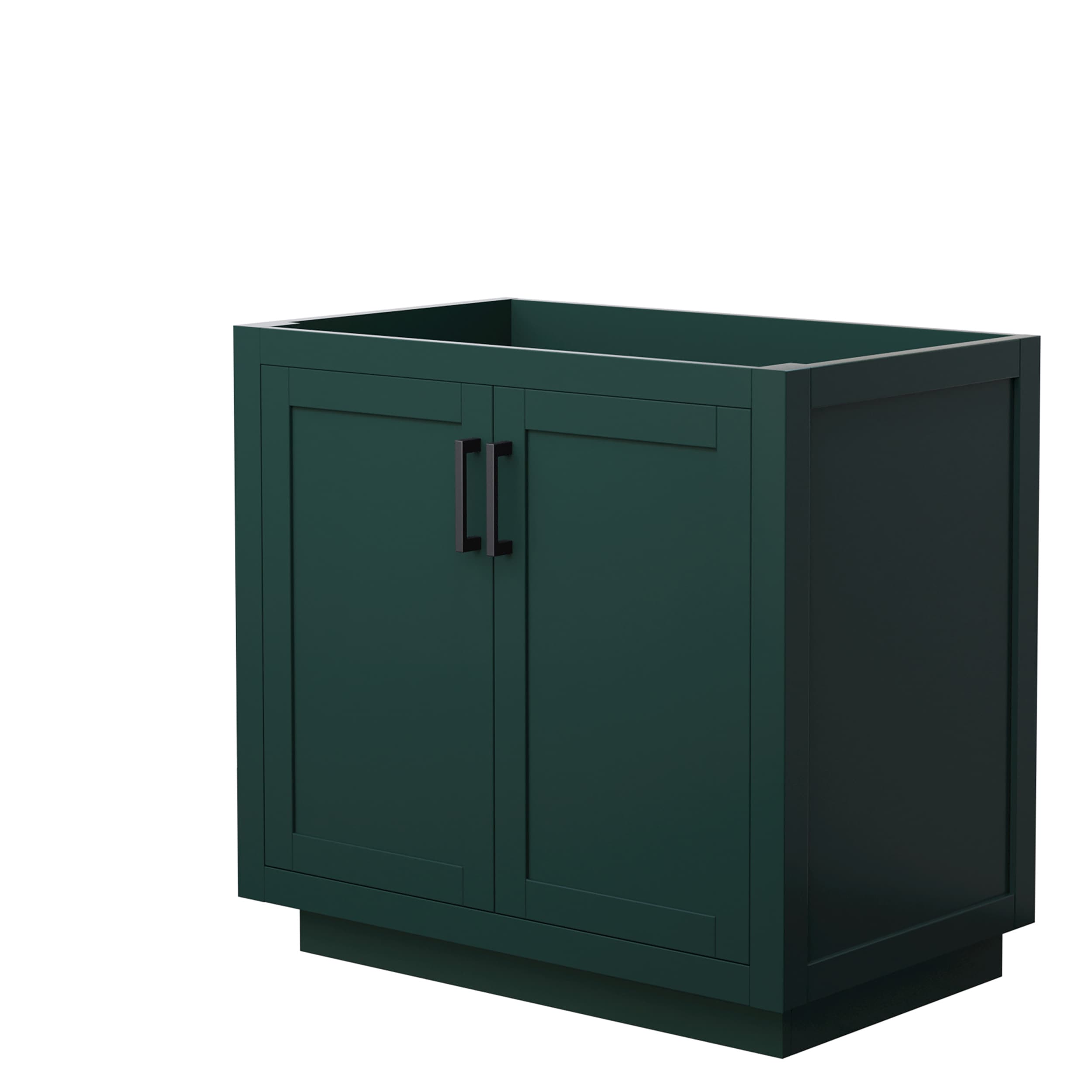 Wyndham Collection WCF292936SGKCXSXXMXX Miranda 36-in Green with Matte Black Trim Bathroom Vanity Base Cabinet without Top