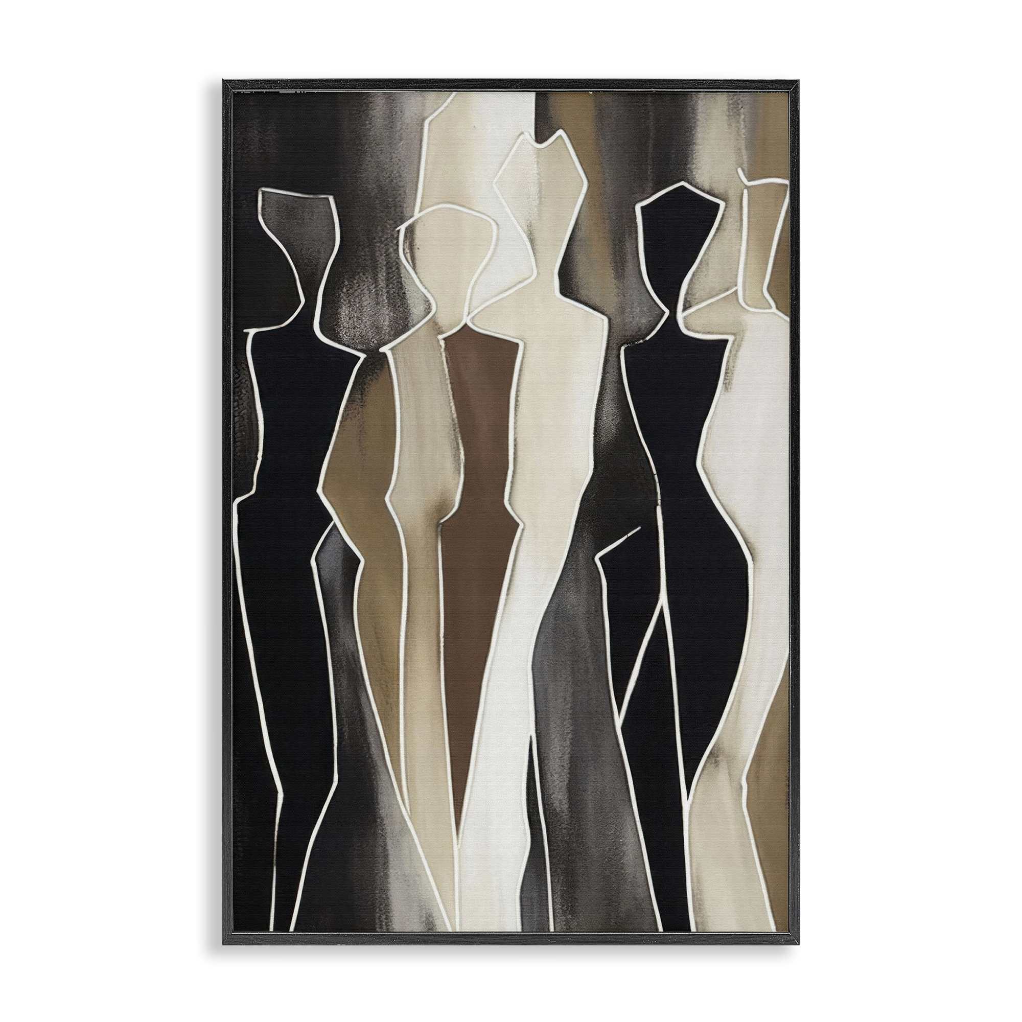 Stupell Industries BT-857-FR-20X30 Earthy People Silhouettes Framed Giclee design by LSR Creative Studio