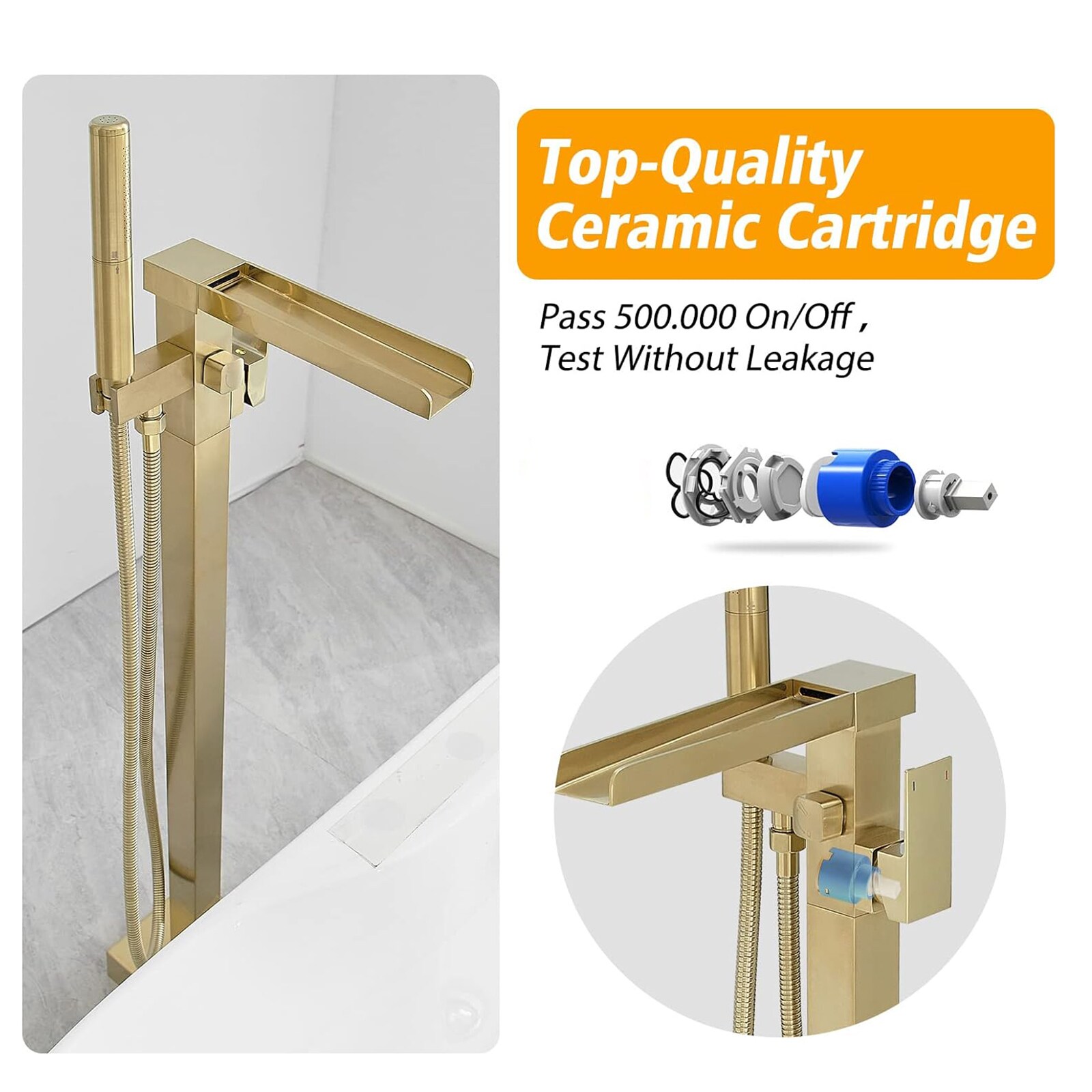 BYH B-FBF001-BG Roman-Tub-Faucets - View #5