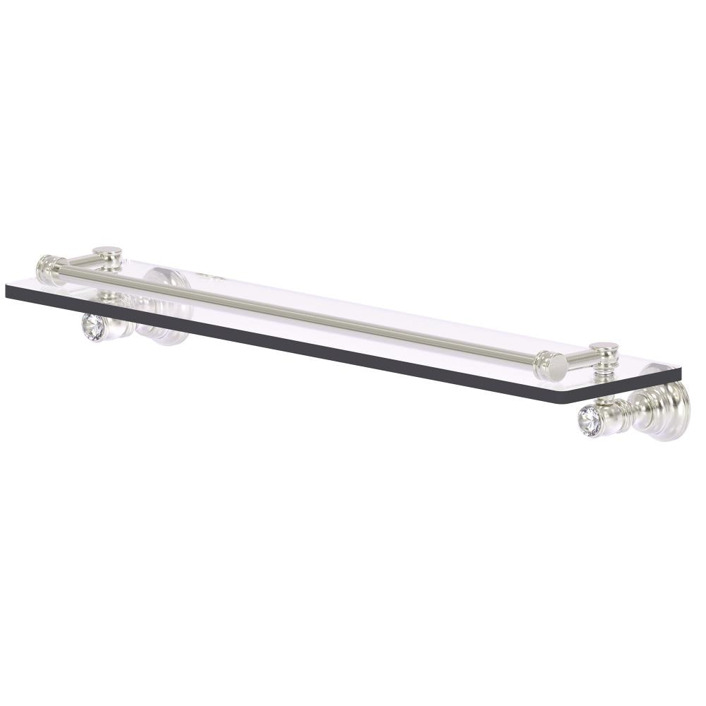 Allied Brass CC-1-22-GAL-SN Carolina Crystal Satin Nickel 1-Tier Wall Mount Bathroom Shelf (22-in X 3.3-in X 5-in)
