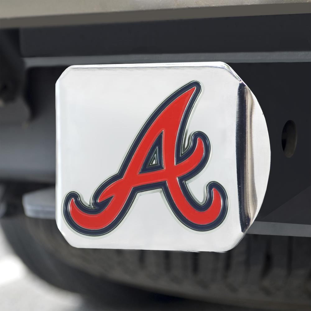 FANMATS Atlanta Braves MLB Color Hitch Cover- Chrome Hitch Cover