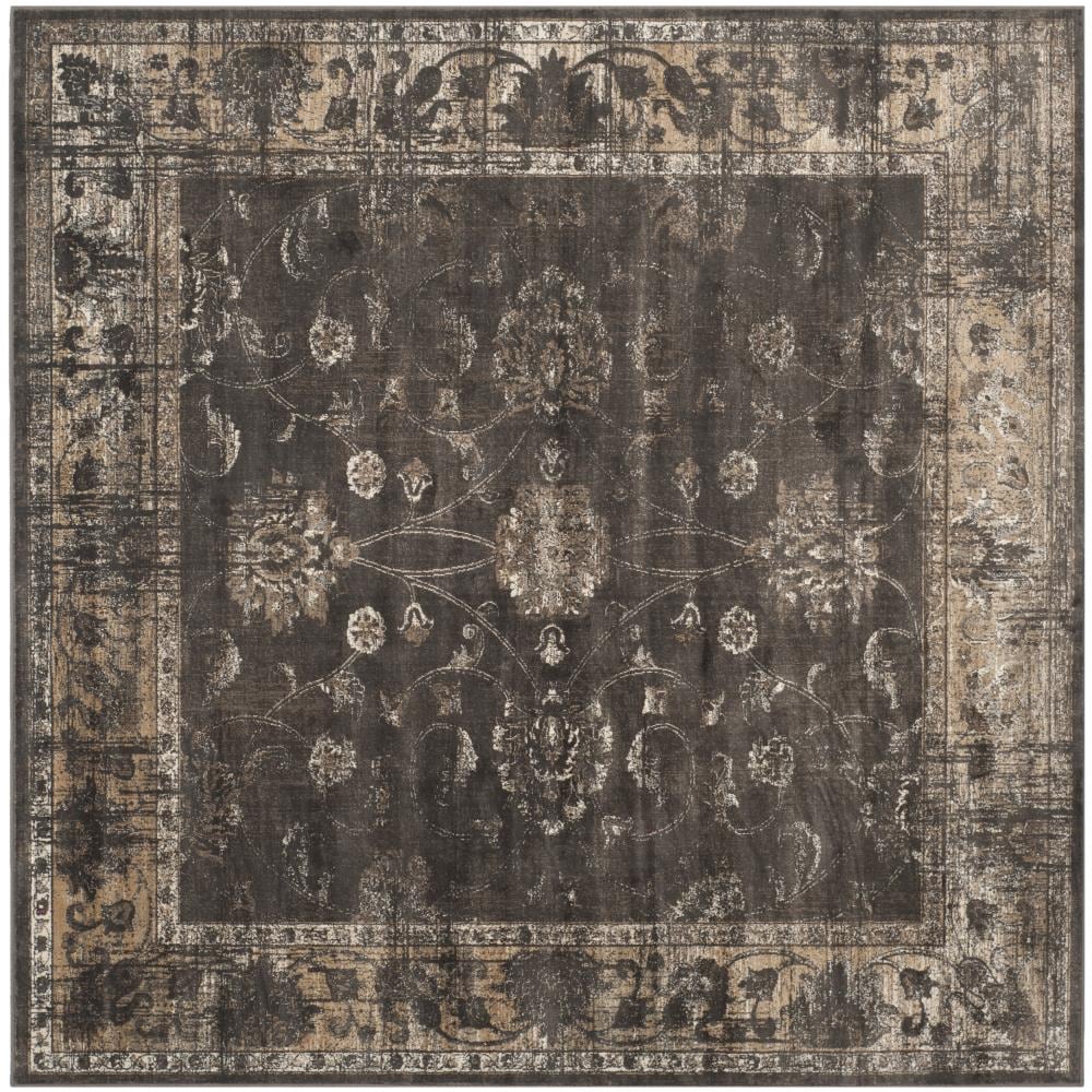 Safavieh VTG117-330-6SQ Vintage Mosed 6 x 6 (ft) Loomed Synthetic Dark Brown/Beige Square Indoor Distressed/Overdyed Vintage Area rug