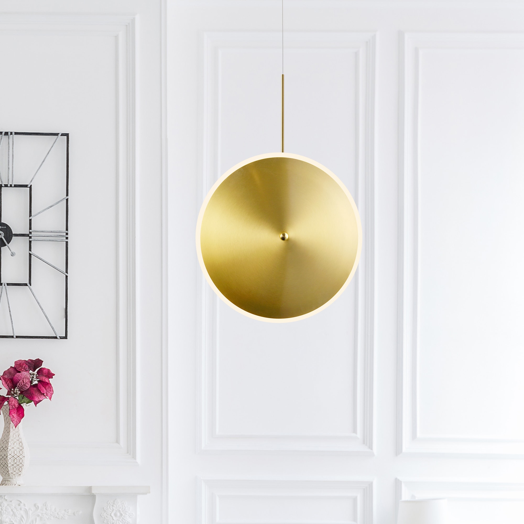 CWI Lighting 1204P16-1-625 Ovni Brass Modern/contemporary Geometric Integrated LED Medium Hanging Pendant light