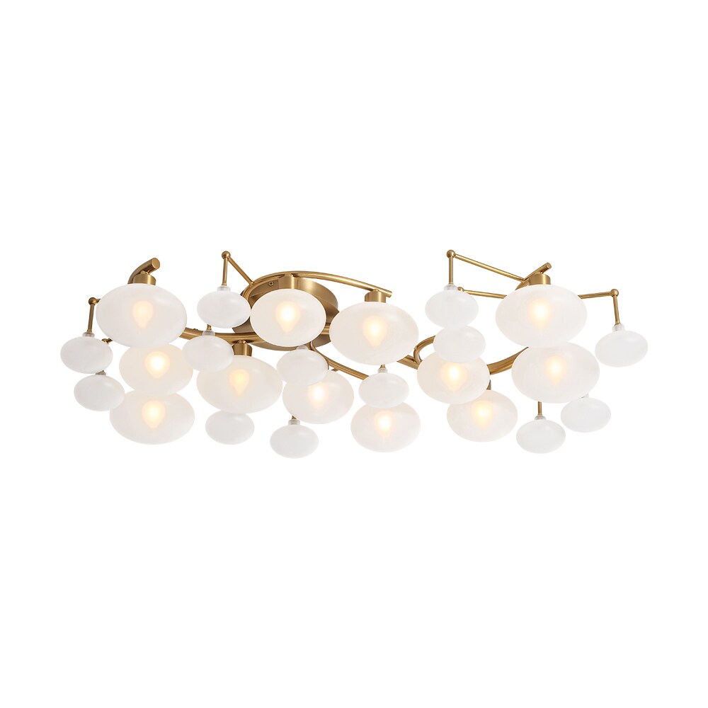 Wonderindoor 30.71-in Brushed Gold Indoor 12 -Light LED Semi-flush Mount Light