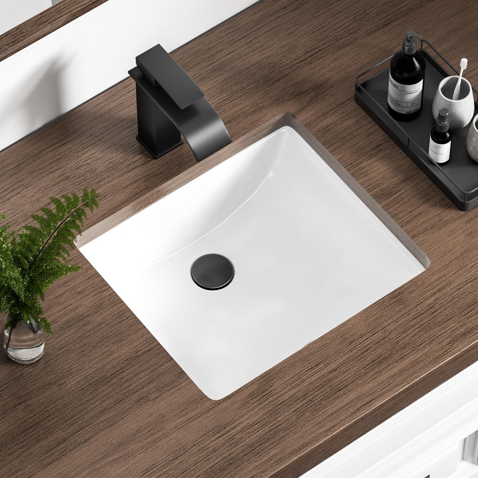 JVFCXXV -  14 Inch Small Undermount Bathroom Sink Rectangle Undermount Sink White Ceramic Under C...