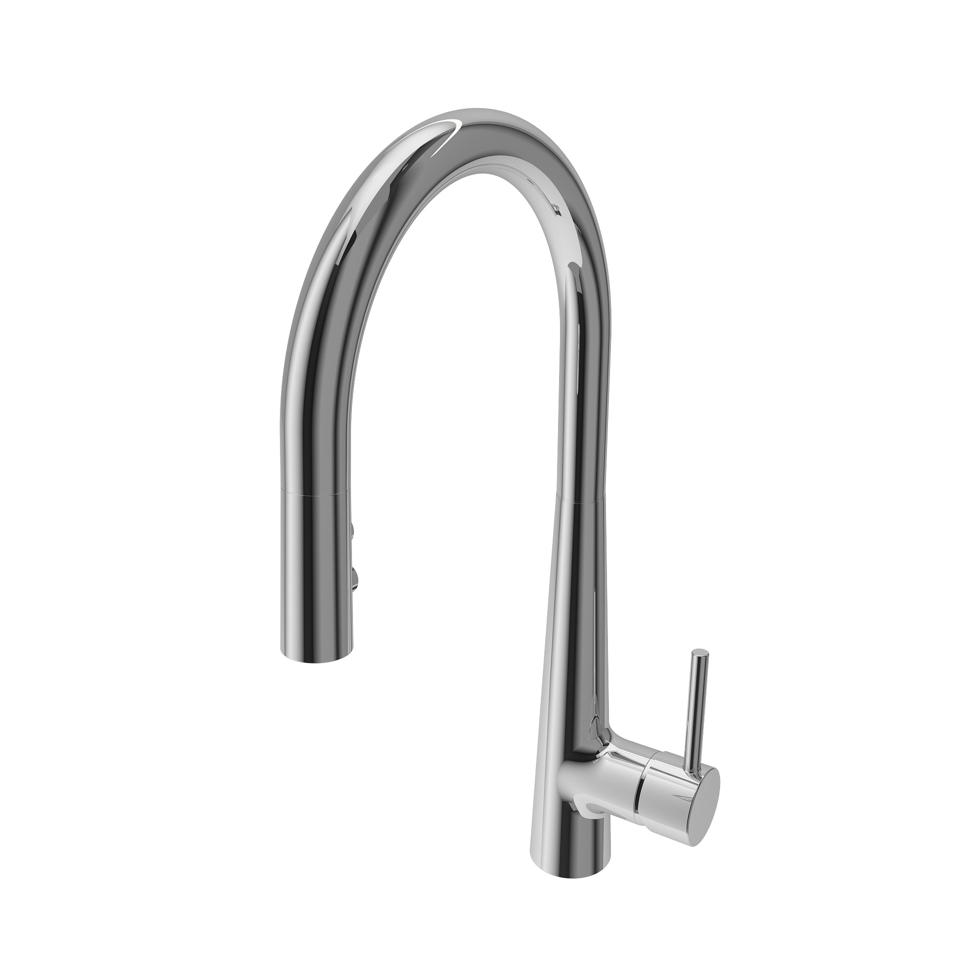 BOCCHI Lugano Chrome Double Handle Pulldown Kitchen Faucet with