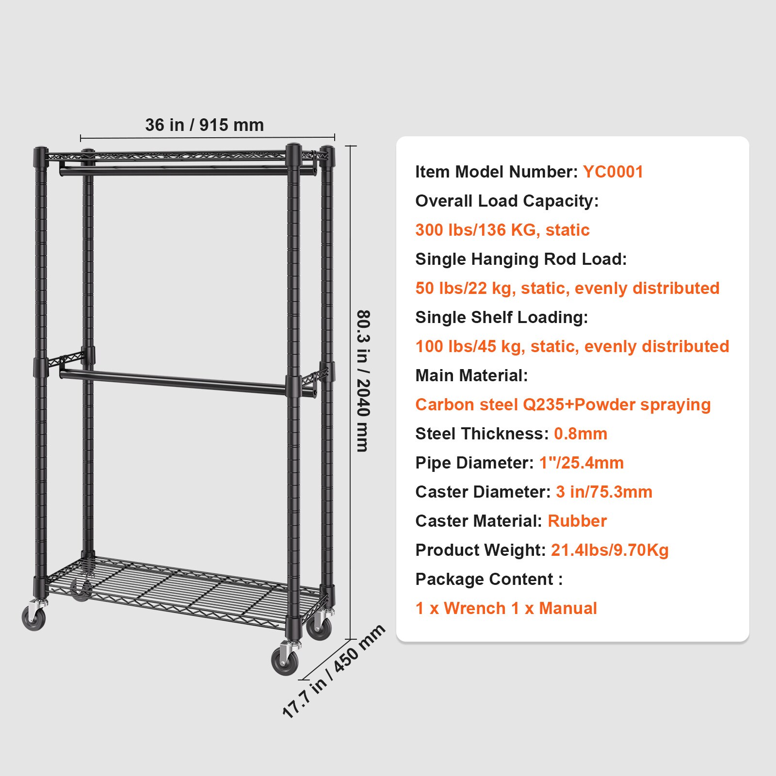 VEVOR SCJYKCYJ283801436V0 Garment-Racks - View #7