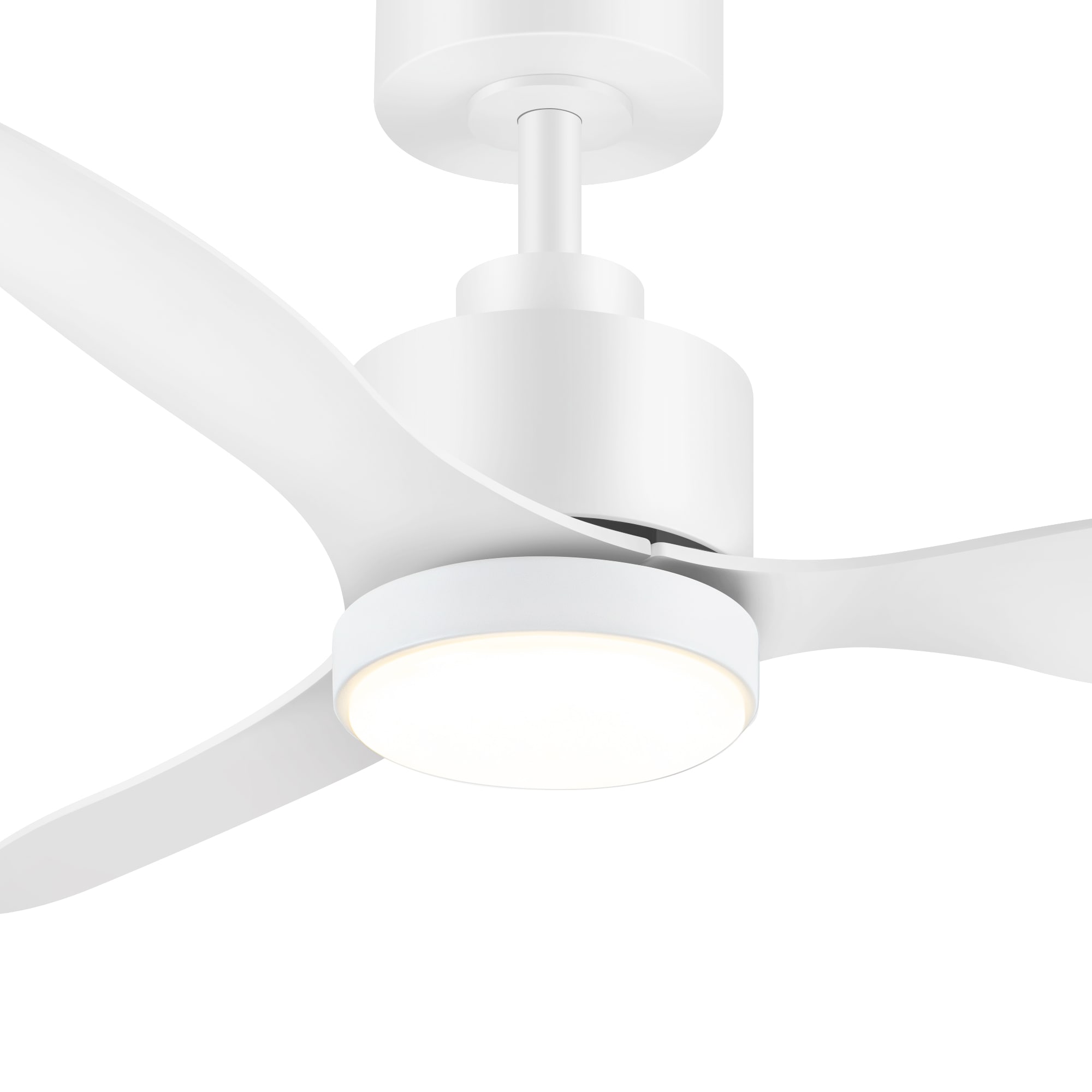 Flashwind 42-in Modern White with White Blades Indoor Downrod Mount Ceiling Fan With LED Light and Remote Control Included DC Motor 3-Blade #A29ZY30023AWT