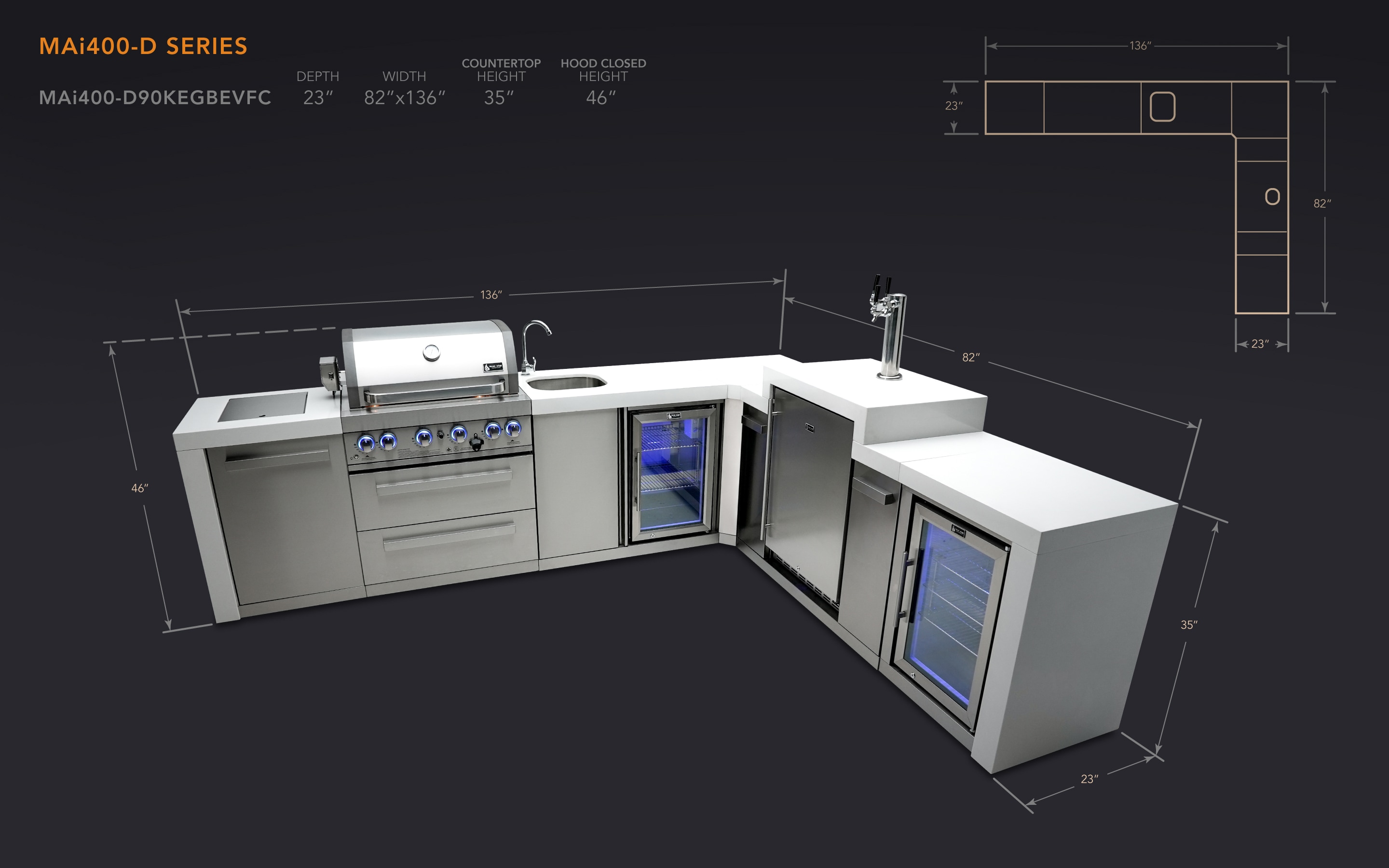 Mont Alpi MAI400-D90KEGBEVFC Modular-Outdoor-Kitchens - View #2