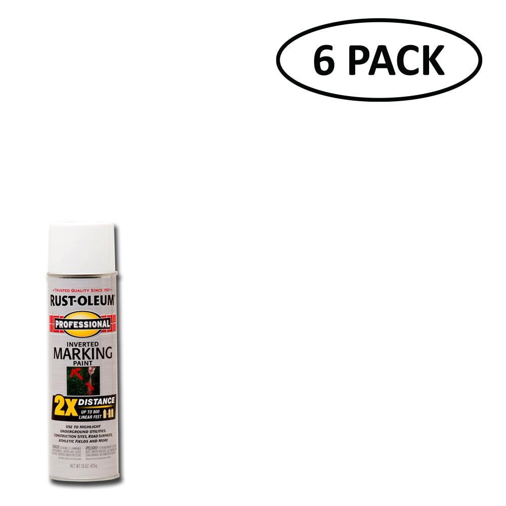 Rust-Oleum 266593 Professional 2x Distance White Marking Spray Paint 15-Ounce