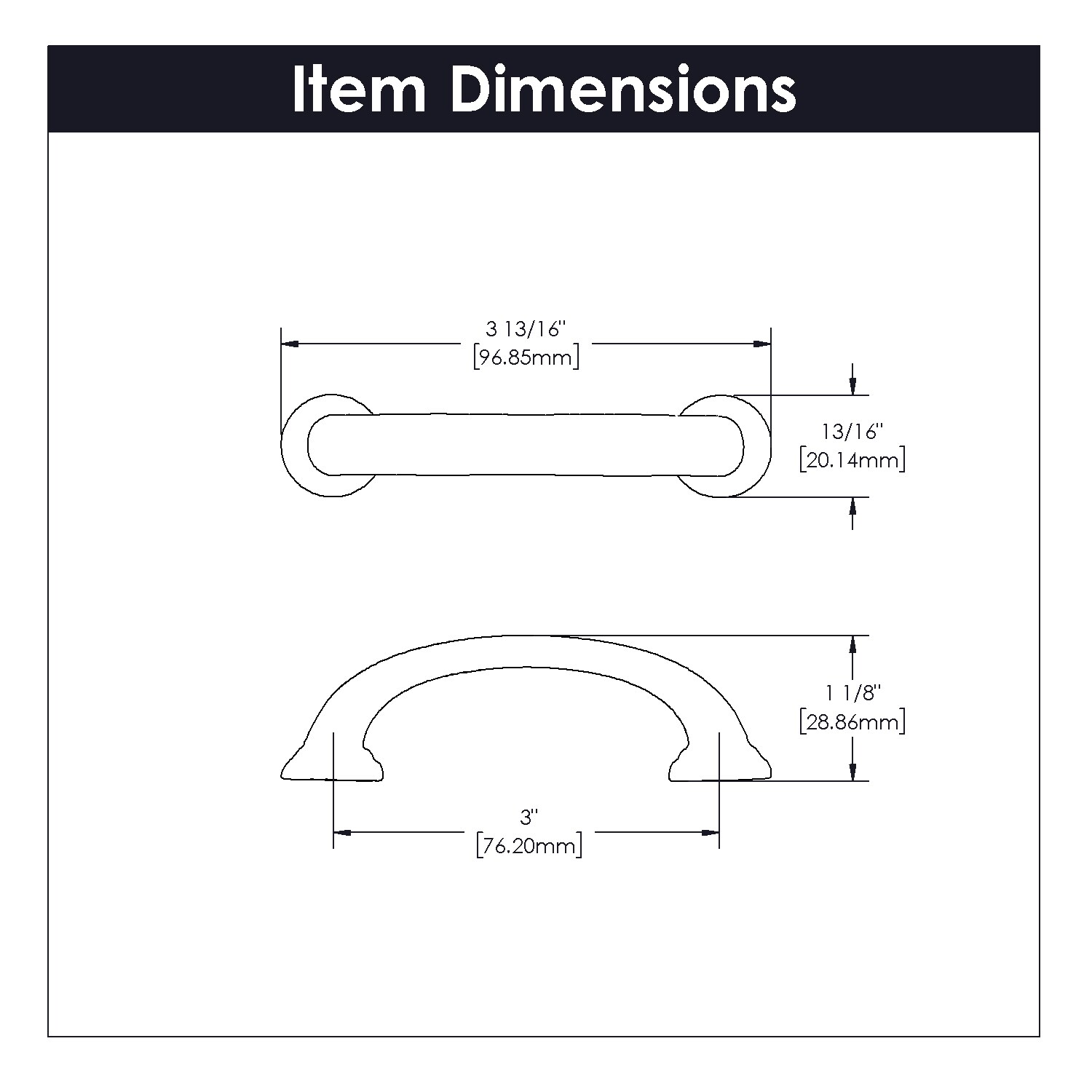 Hickory Hardware Zephyr 3-in Center to Center Oil-Rubbed Bronze Highlighted  Arch Handle For Use On Appliances Drawer Pulls (10-Pack) in the Drawer  Pulls department at