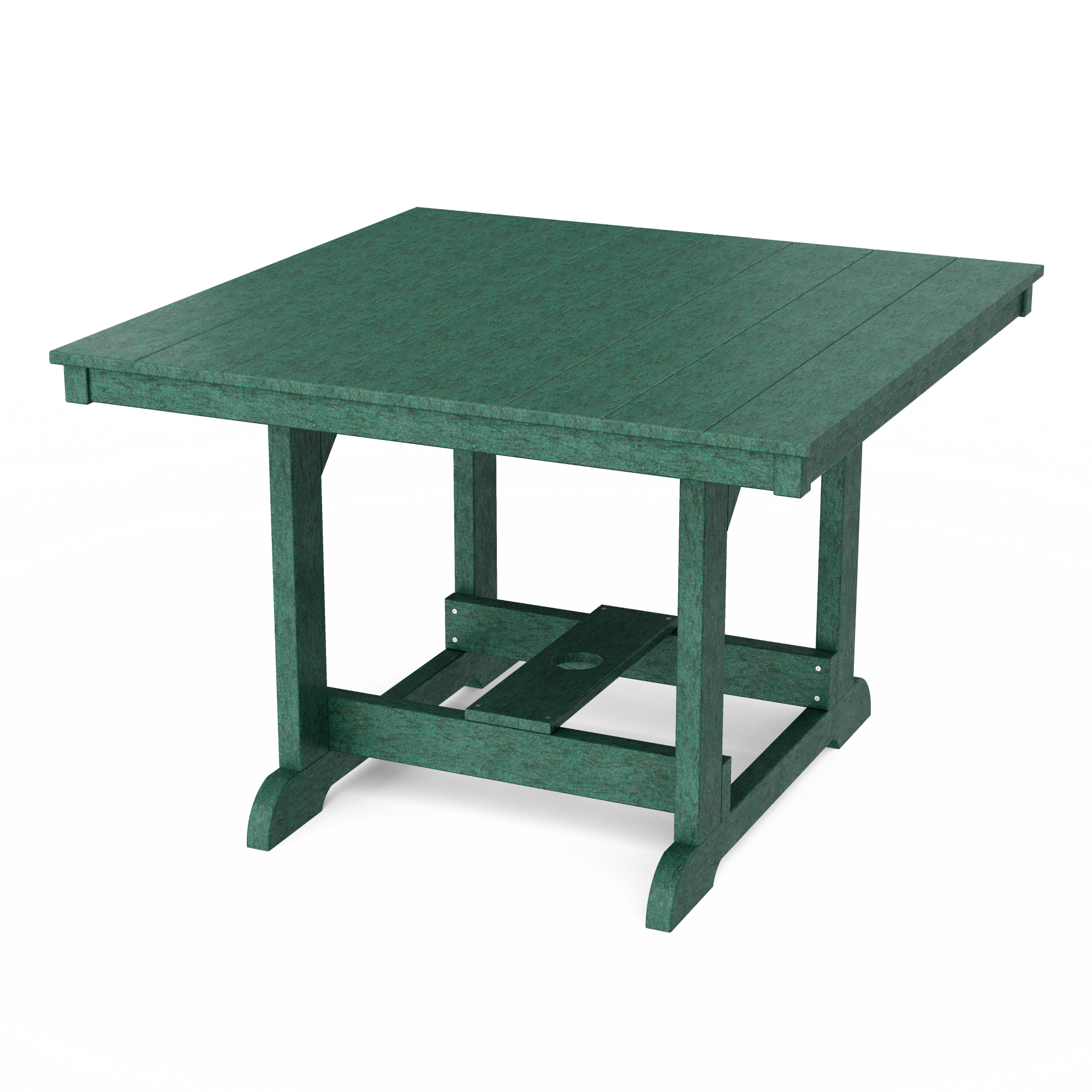 Wildridge Heritage 5 Piece Green Patio Dining Set Plastic Square Table With 4 Stationary Chairs 