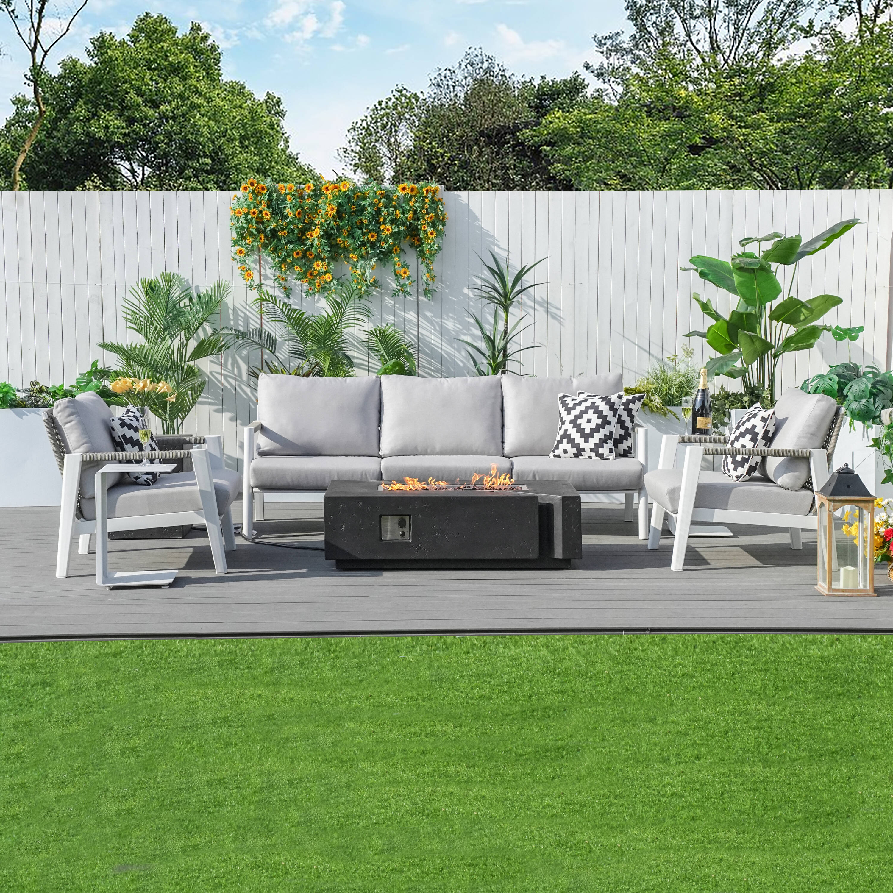 Direct Wicker DWG-2322W&24913BK Patio-Conversation-Sets - View #3