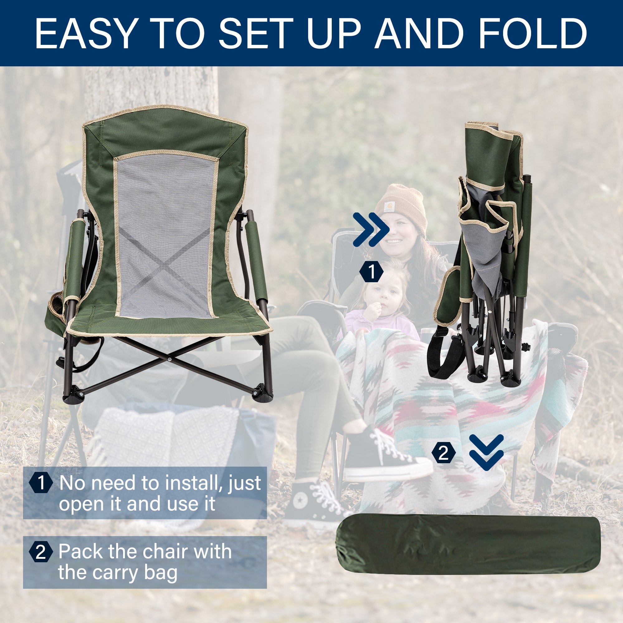 Mondawe MO-CCAC2417GGN1 Beach-Camping-Chairs - View #4