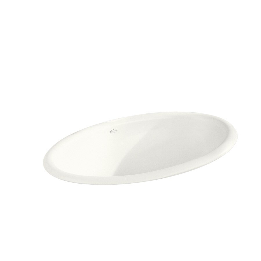 KOHLER Vintage White Drop In Oval Bathroom Sink With Overflow Drain 24   05072423 