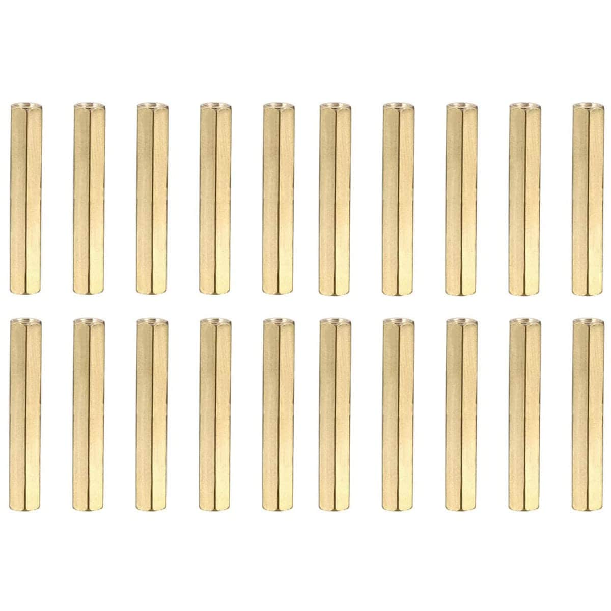 Oyezvary M4 by 30mm Brass Hex Standoff Spacer Screws Female to Female Thread for PCB Circuit Boards and Drone Quadcopter Pack of 20 #LOZ0824O0320