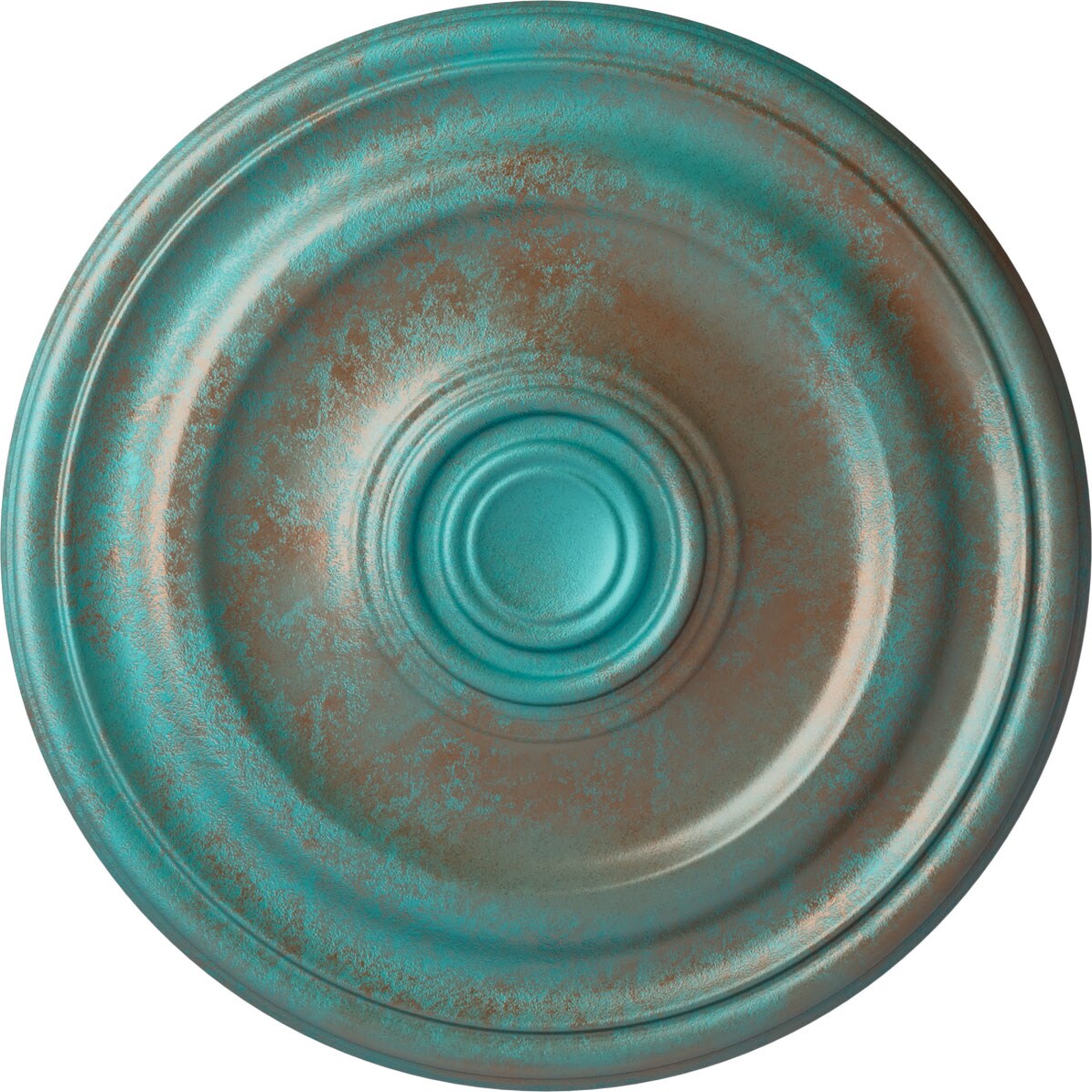 Ekena Millwork CM15DECGS Devon 15.75-in W x 15.75-in L Painted Copper Green Patina Polyurethane Whole Ceiling Medallion