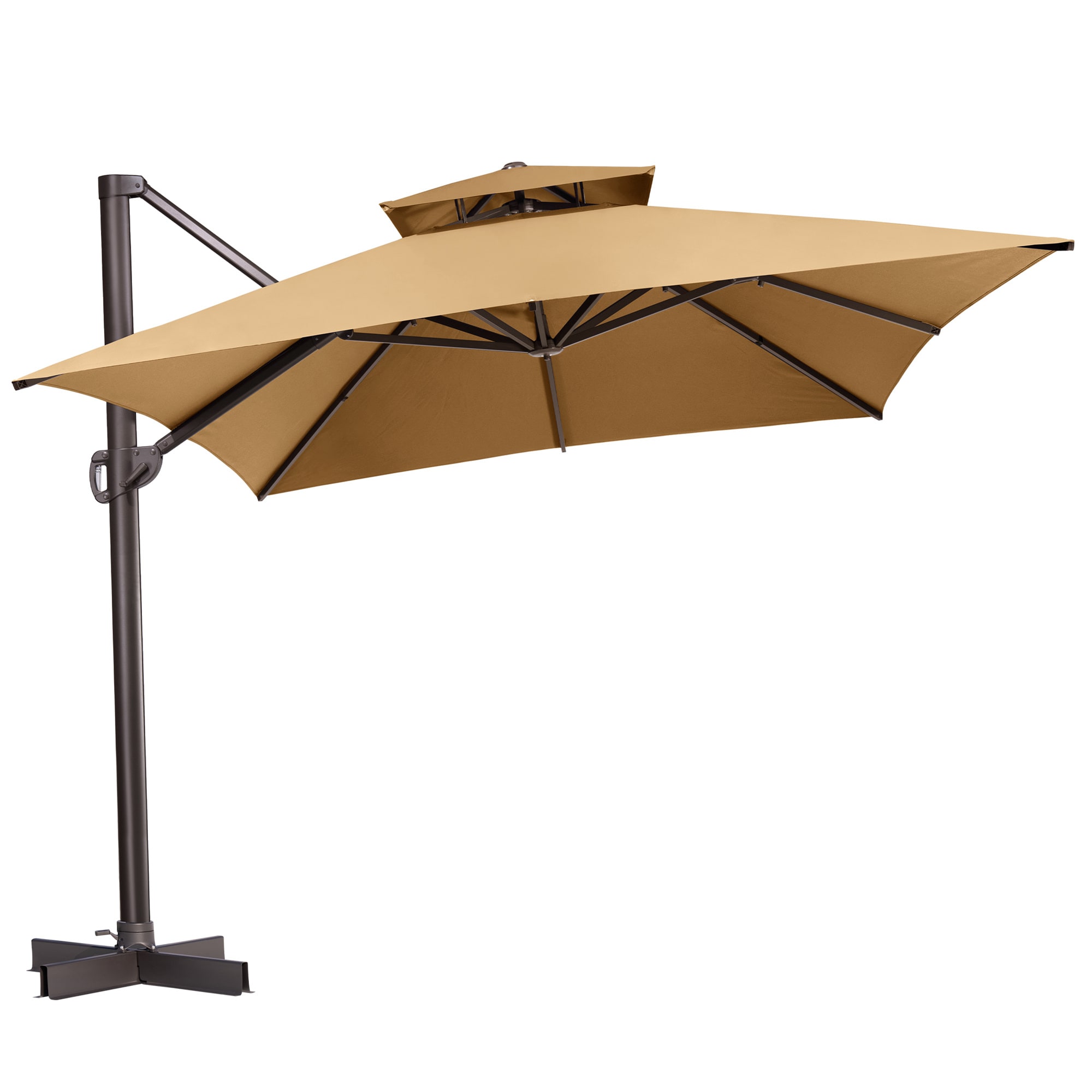 Crestlive Products CL-PU053TAN 13-ft Aluminum Tan Slide-tilt Cantilever Patio Umbrella