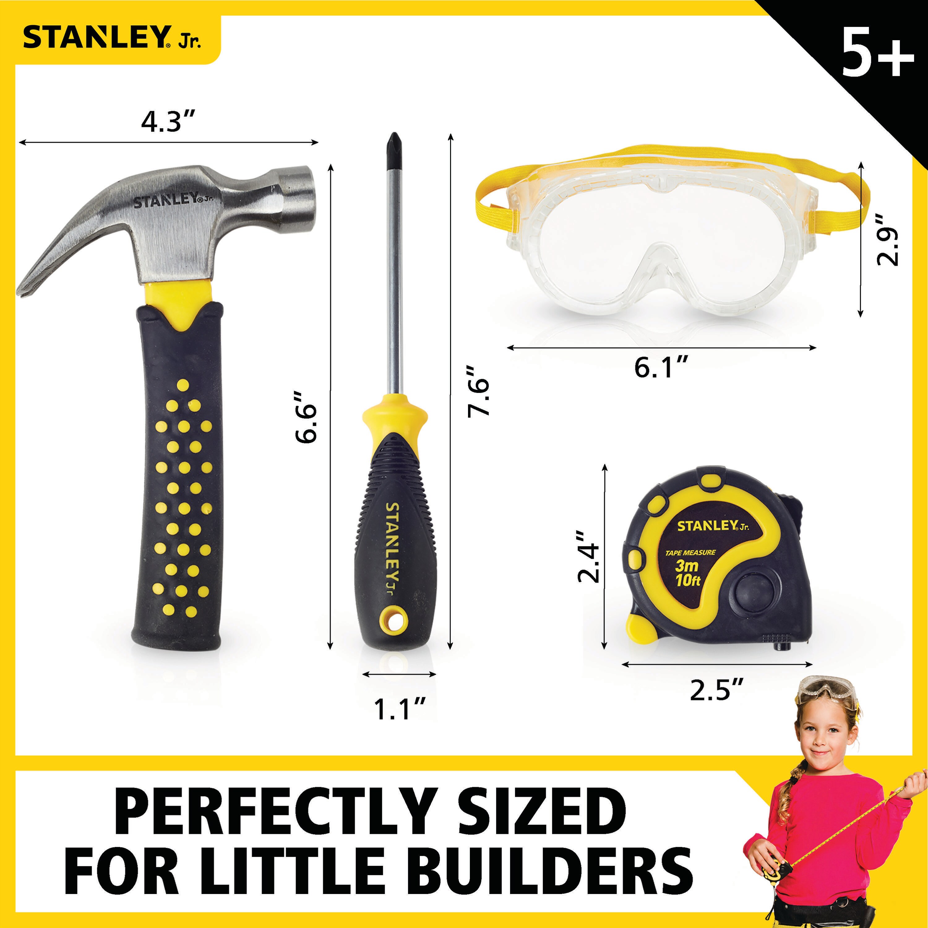 Stanley Jr - 5 Pieces Tool Set and Tool Bag for Kids