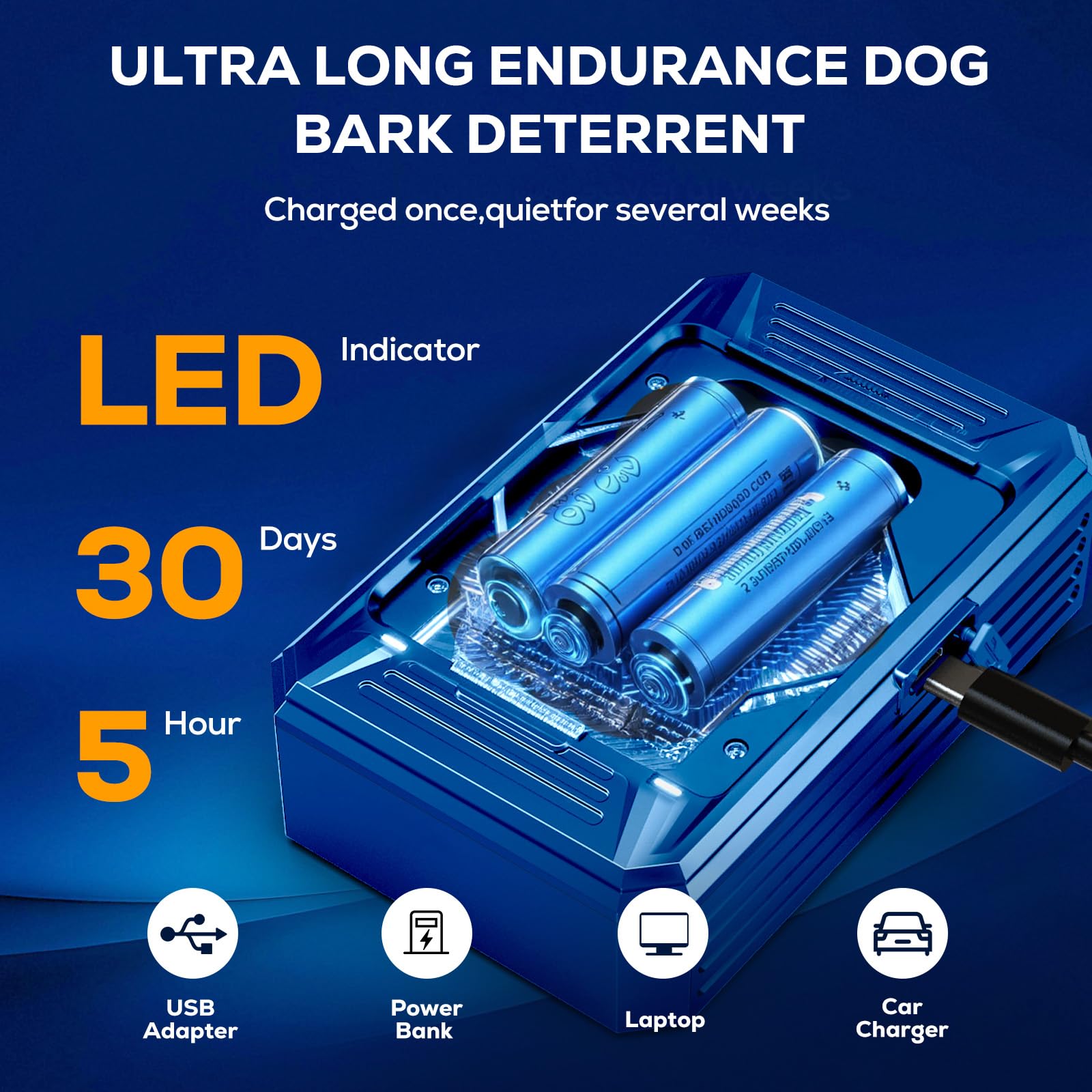 DYRCJ Ultrasonic Dog Bark Deterrent Device renewable power Long Range ...