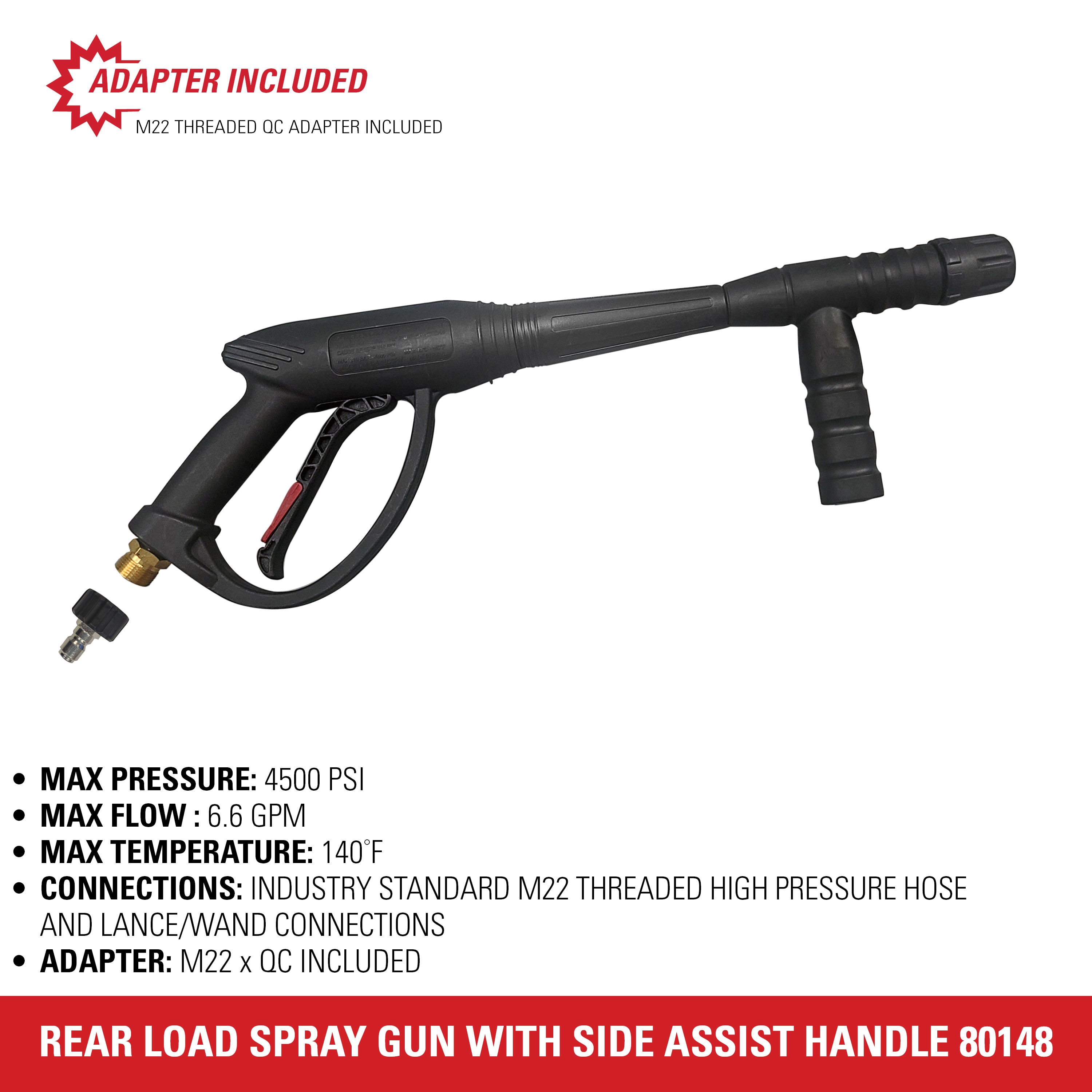 Portable High Pressure 3000PSI Car Power Washer Gun Long Spray Wand Lance  M22