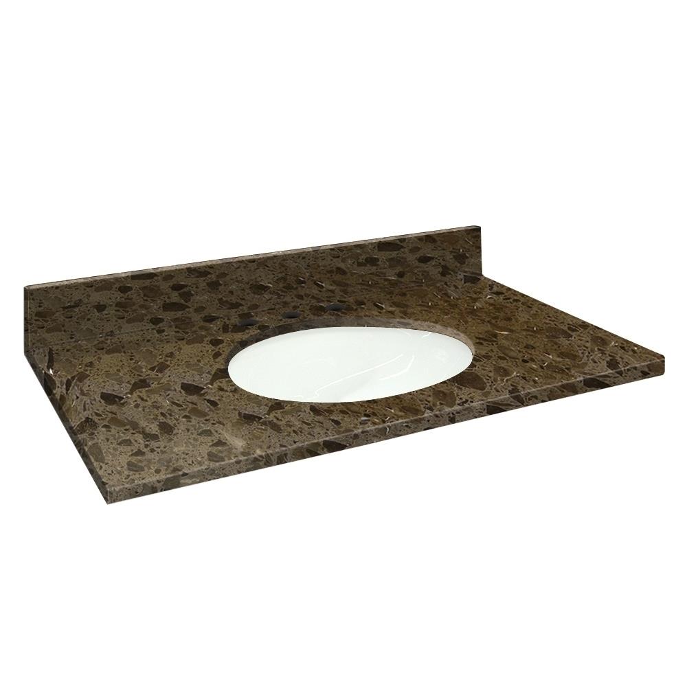 Transolid 37-in Cacao Nougat Natural Marble Single Sink Bathroom Vanity Top