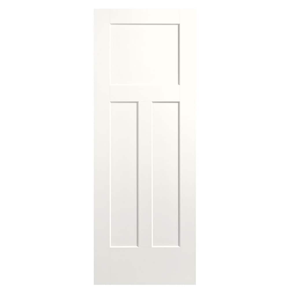Winslow 24-in x 80-in Snow Storm 3-panel Craftsman Hollow Core Prefinished Molded Composite Slab Door in White | - Masonite 803572