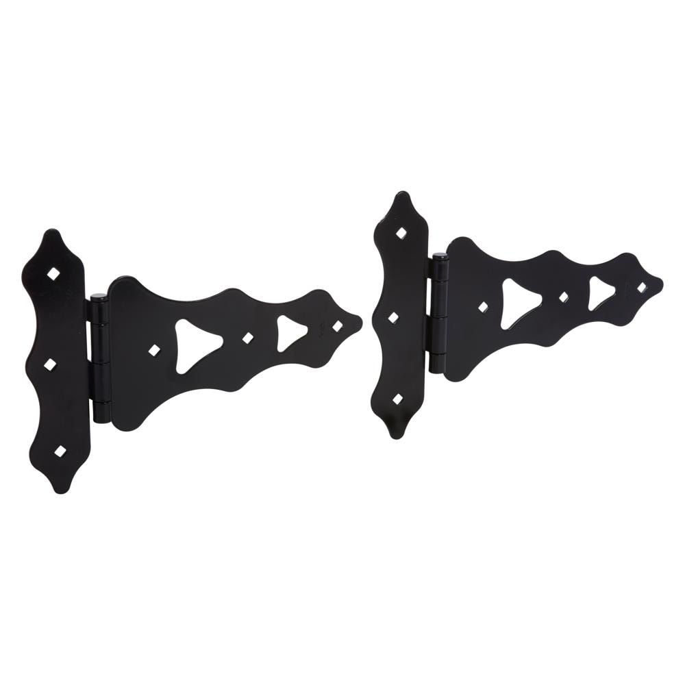 National Hardware Black Ornamental Fixed Pin T-Hinge, 10-inch
