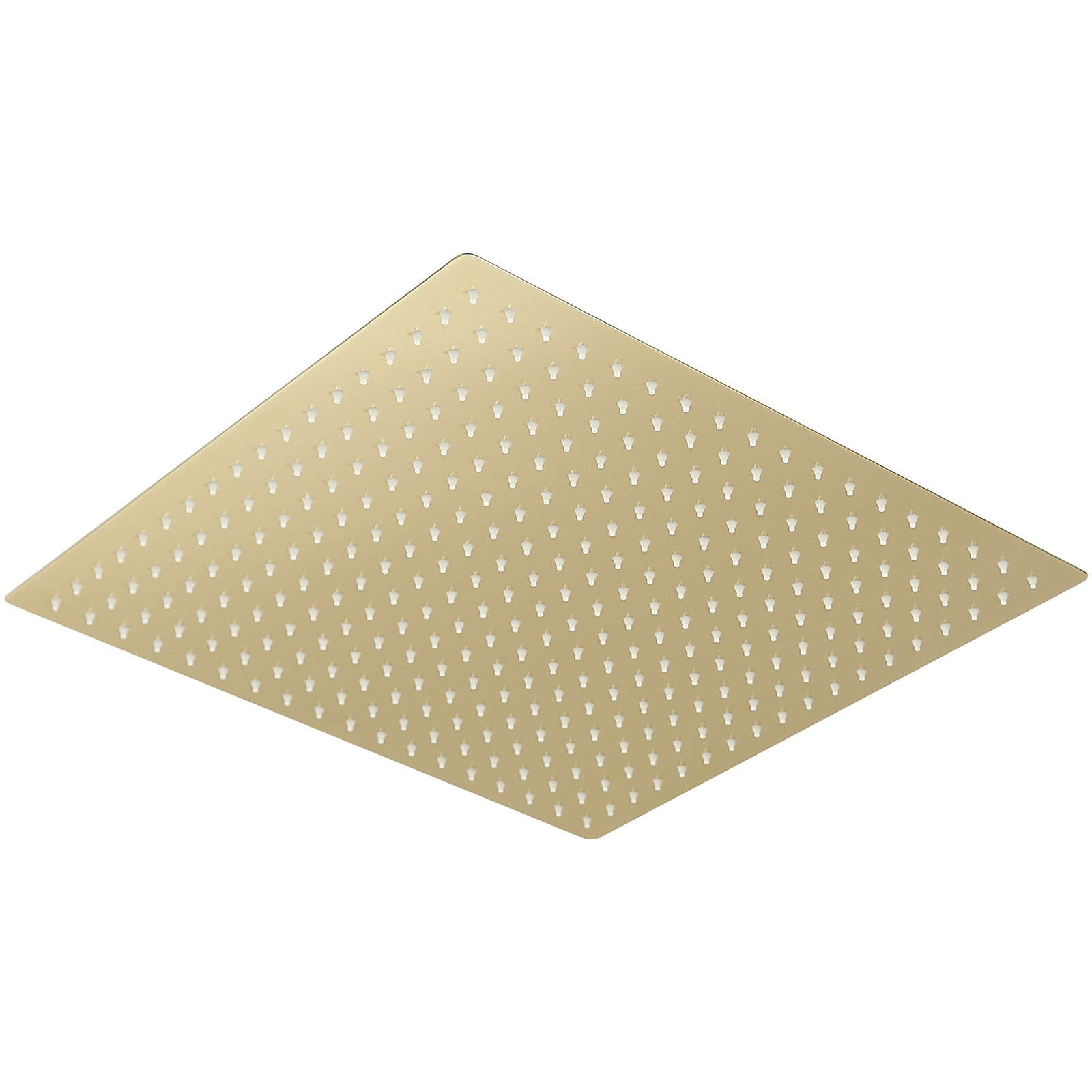 BWE A-9H7802-BG-16 1 -Settings Brushed Gold 16-in Square Fixed Filtered High Pressure Rain Shower Head 2.5 GPM