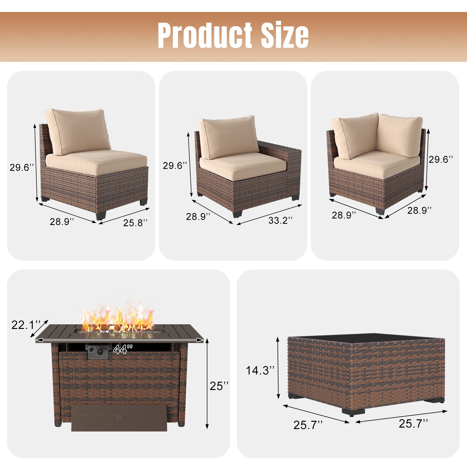 AOXUN PA-039BR11 Patio-Conversation-Sets - View #6