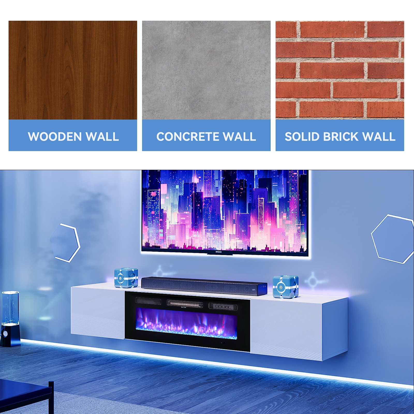 Bapipro TE05A70W Electric-Fireplaces - View #4