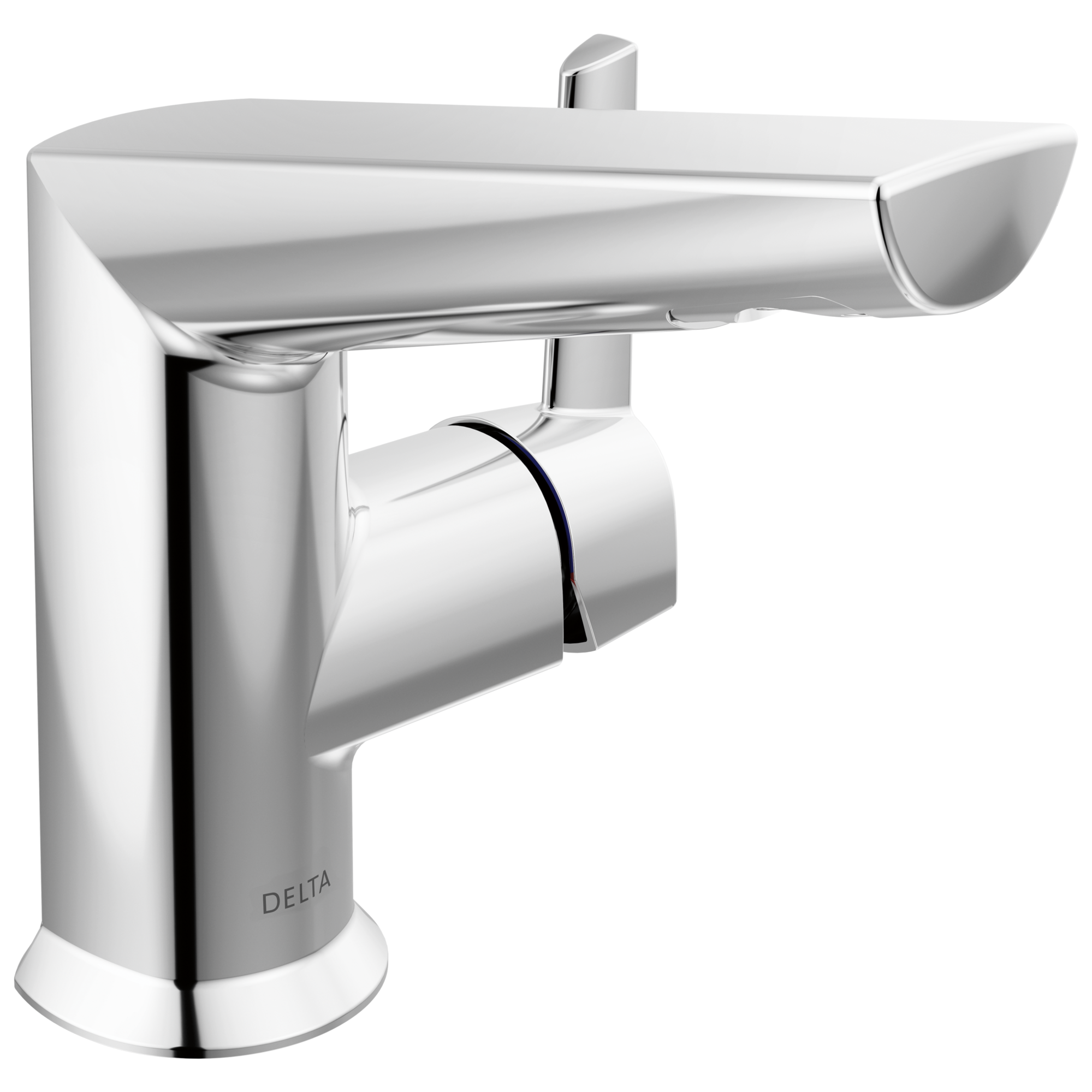 Delta 572-PR-MPU-DST Galeon Lumicoat Chrome Single hole 1-handle WaterSense Low-arc Residential Handle Bathroom Sink Faucet with Drain