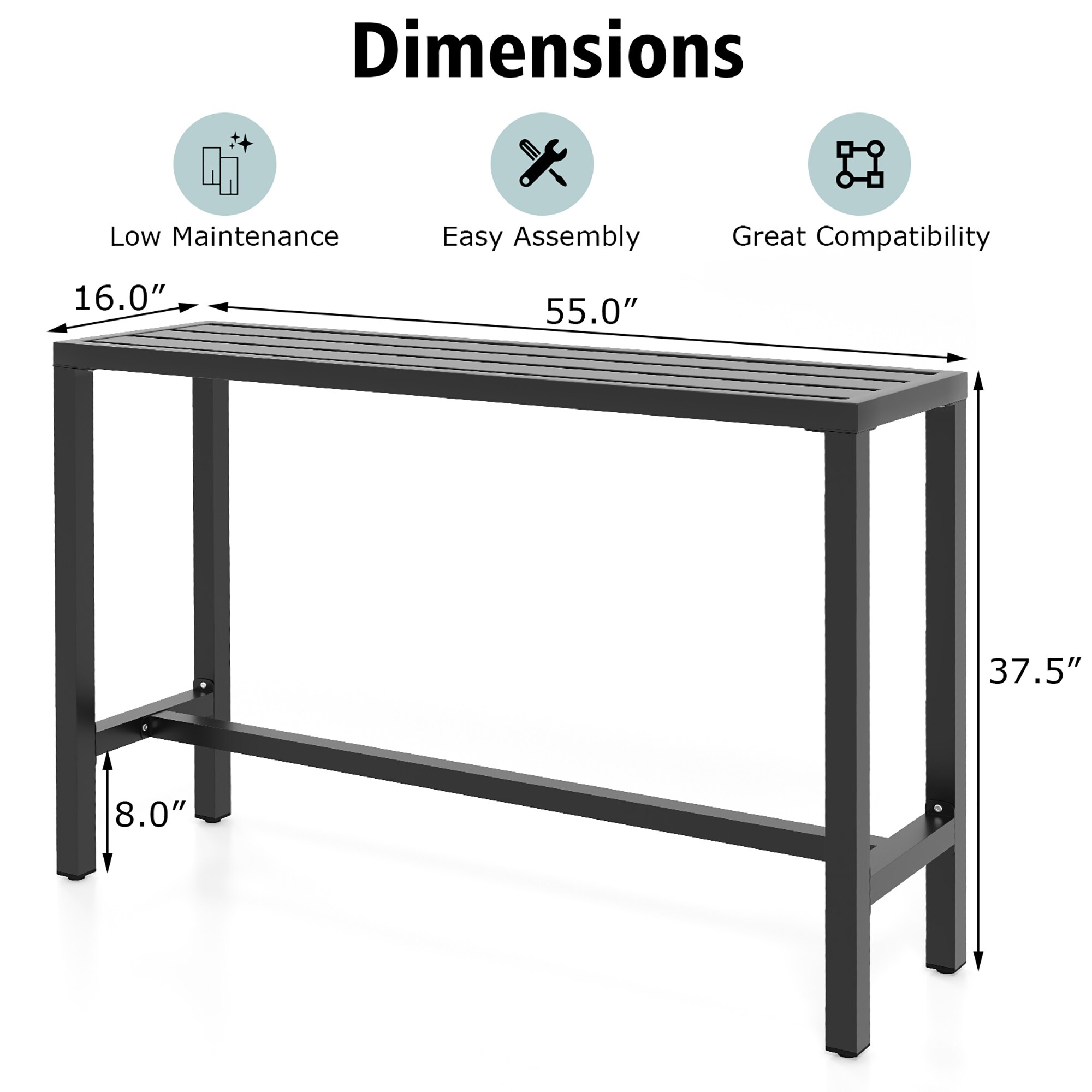 Costway LWS00258 Patio-Tables - View #2