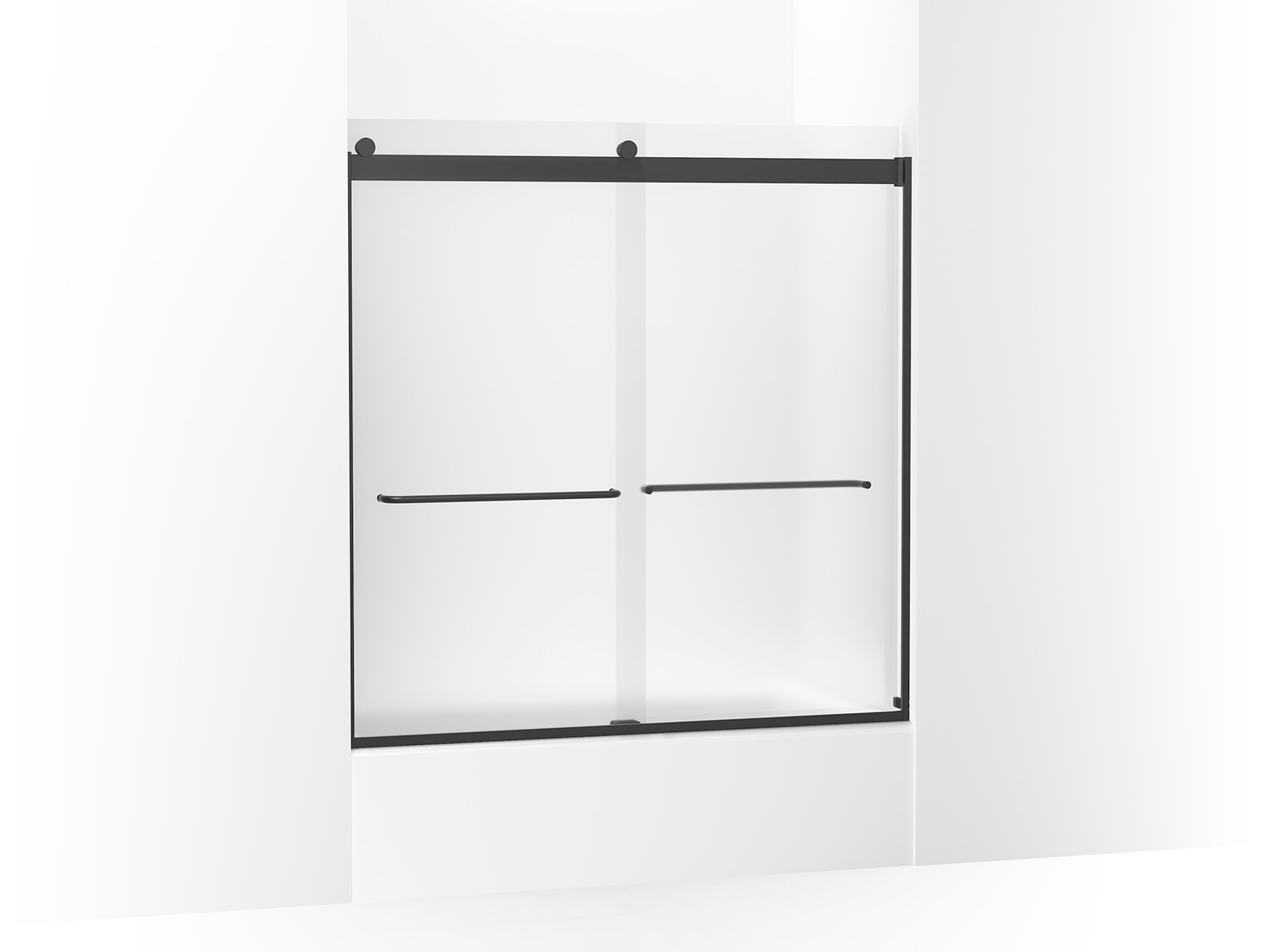 KOHLER K-706004-D3-BL Levity Matte Black 56-in to 60-in W x 62-Inches H Frameless Bypass Sliding Bathtub door