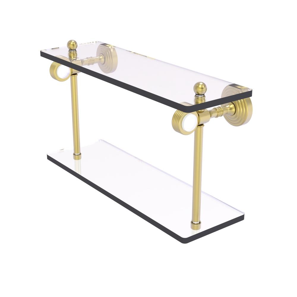 Allied Brass PG-2G-16-SBR Pacific Grove Satin Brass 2 -Tier Wall mount Bathroom Shelf ( 16-in x 9.3-in x 5-in )
