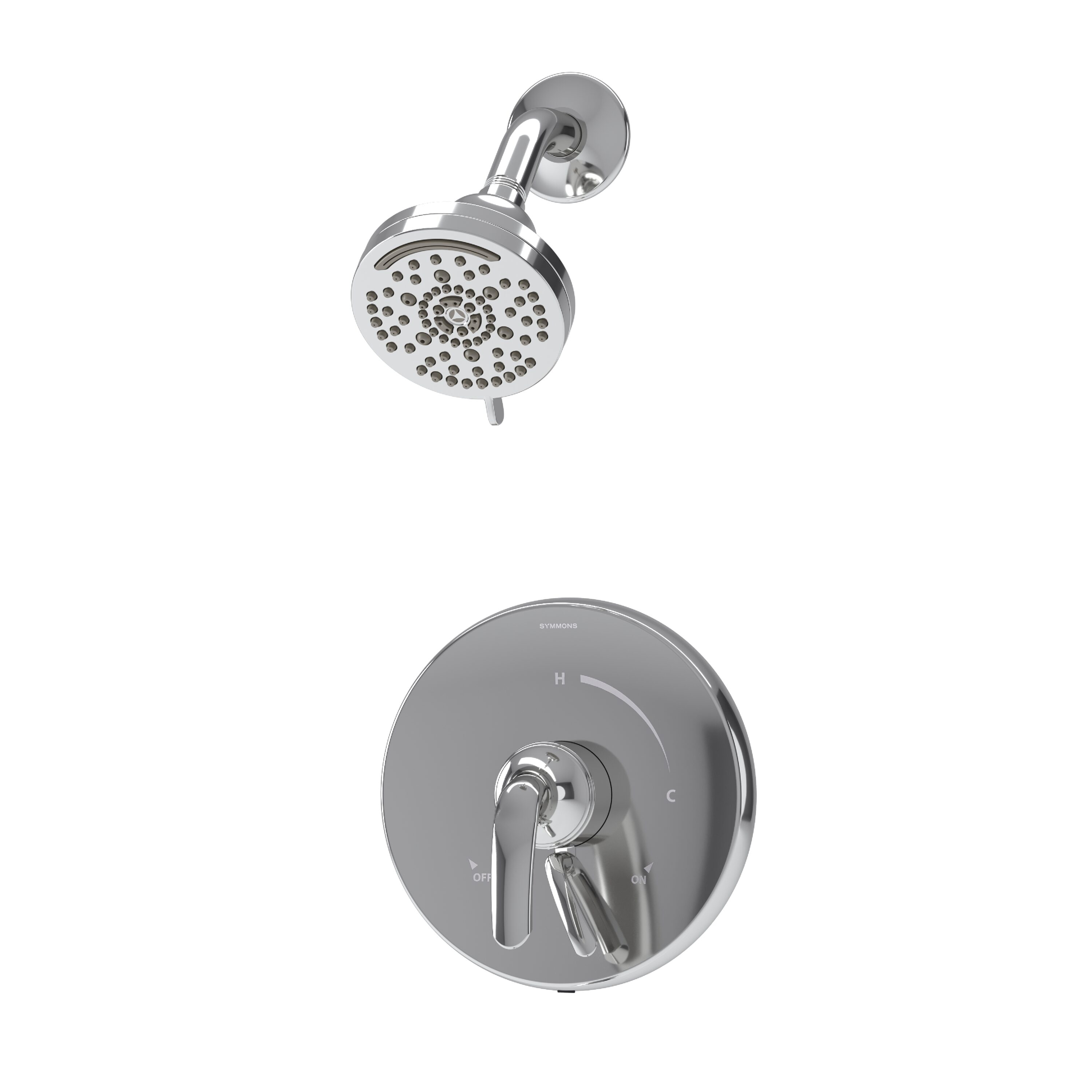 Symmons S559115TRM Elm Polished Chrome 1-handle Multi-function 3.94-in Round Shower Faucet