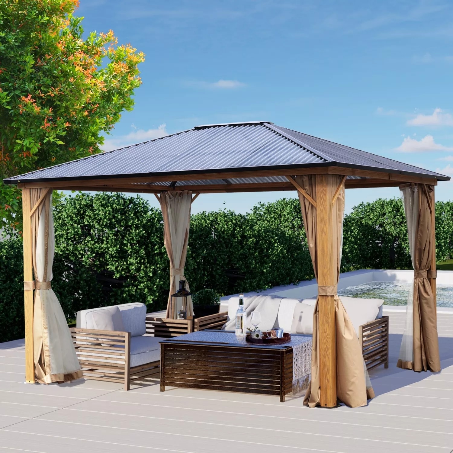 Aoodor A192-PKIBN Wood-Resin-Gazebos - View #9