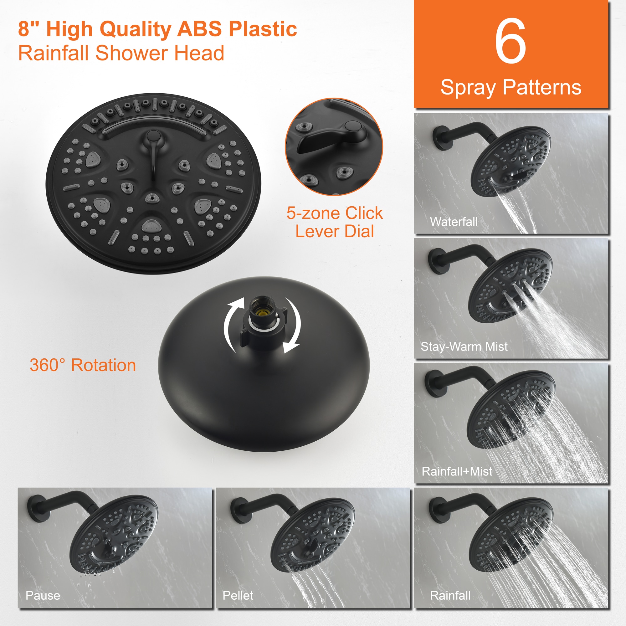 WELLFOR FH75010-C Showerhead-Bar-Panels - View #4
