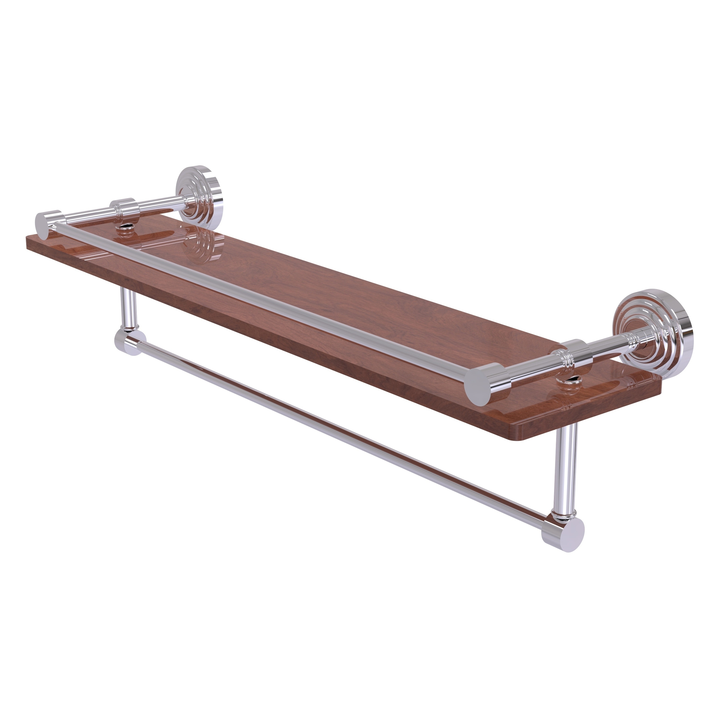 Allied Brass WP-1-22TB-GAL-IRW-PC Waverly Place Polished Chrome 1-Tier Wall Mount Bathroom Shelf (22-in x 5-in)