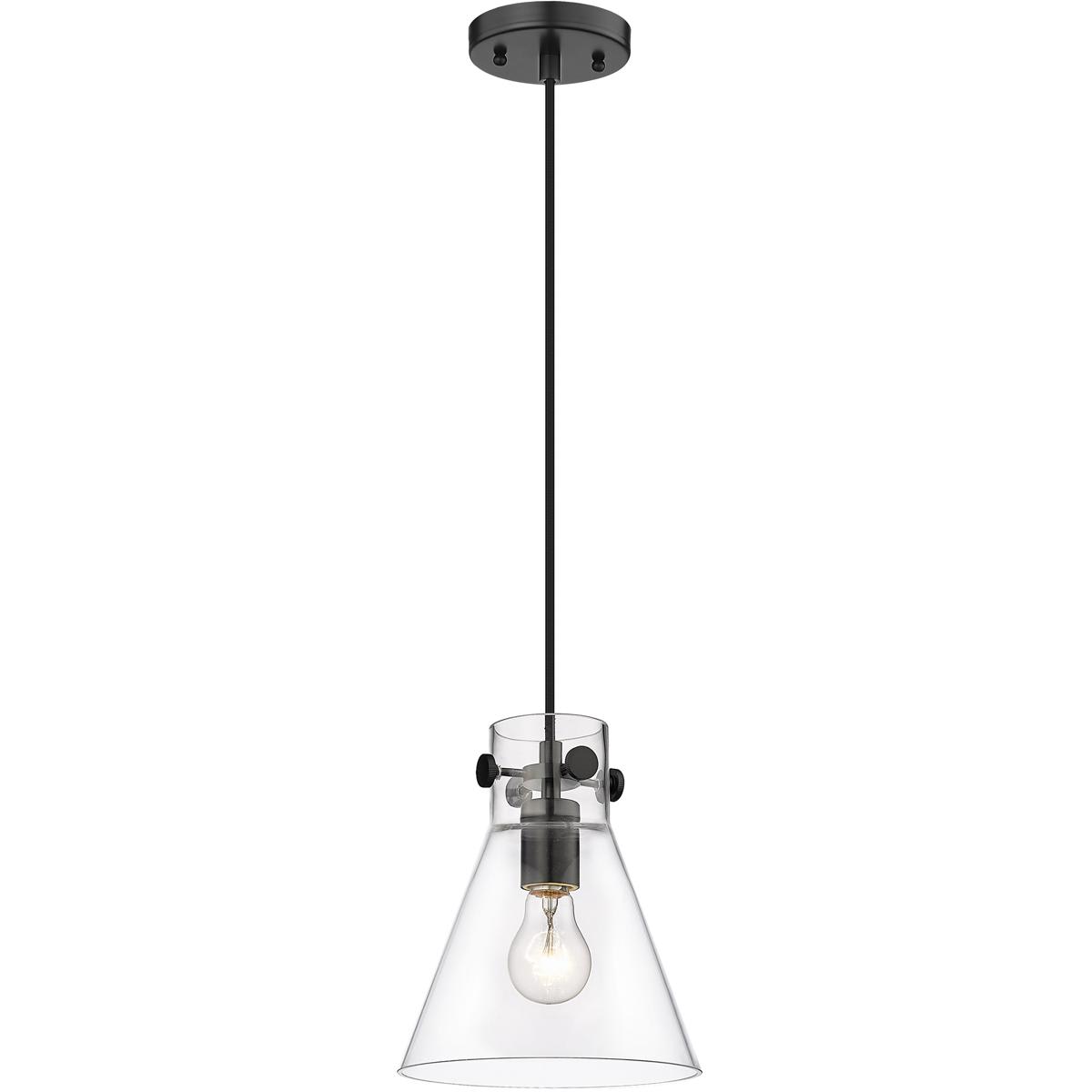 Innovations Lighting -  410-1PS-BK-G411-8CL Downtown Urban Newton Cone Pendant Matte Black