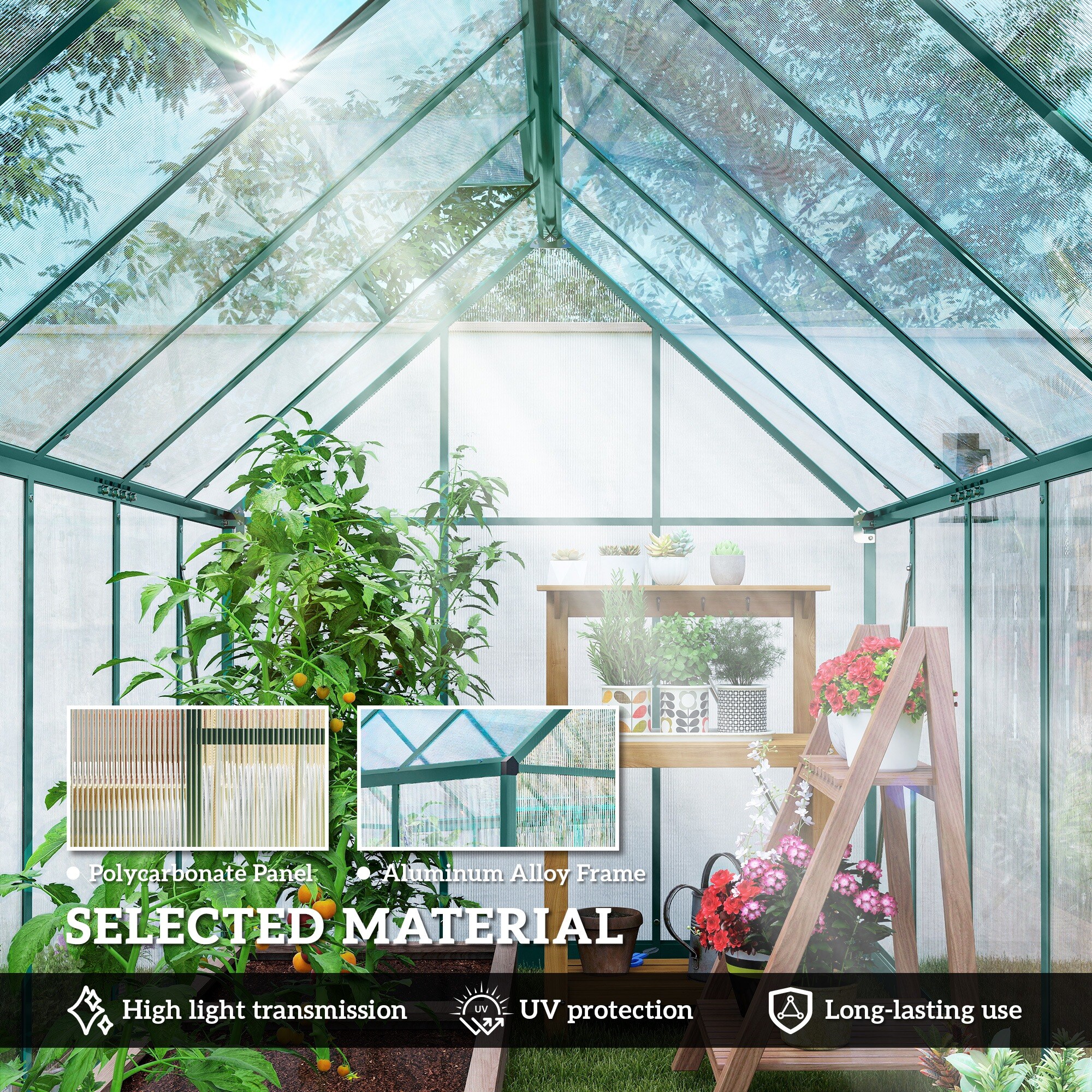 Outsunny 84H-658V00DG greenhouses - View #7