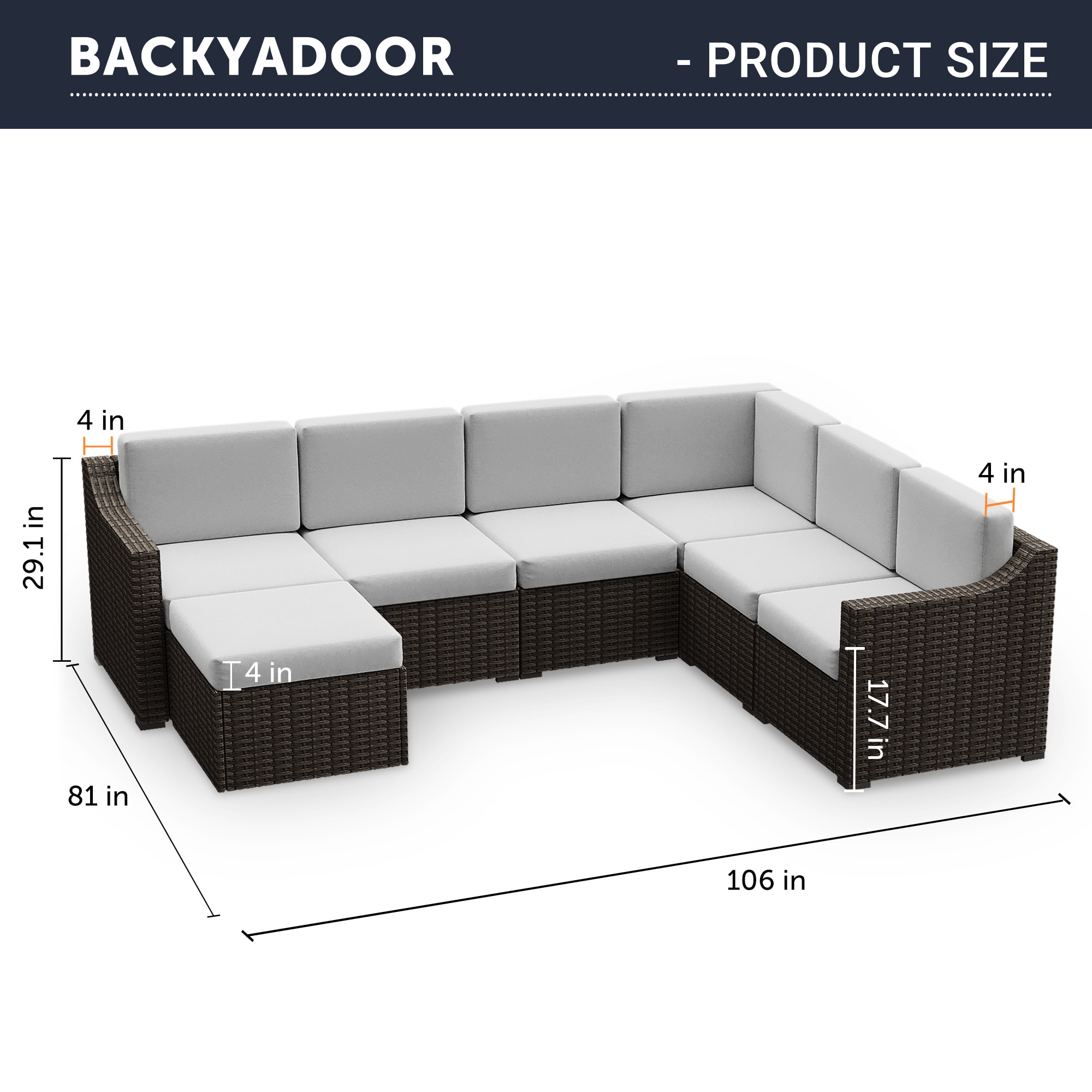  HPO-SF7-ZG-WL2 Patio-Sofas-Daybeds - View #2