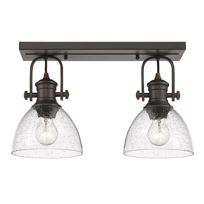 Golden Lighting Hines 13.5-in Black Transitional Incandescent Semi-flush Mount Light Golden Lighting Hines 13.5-in Black Transitional Incandescent Semi-flush Mount Light