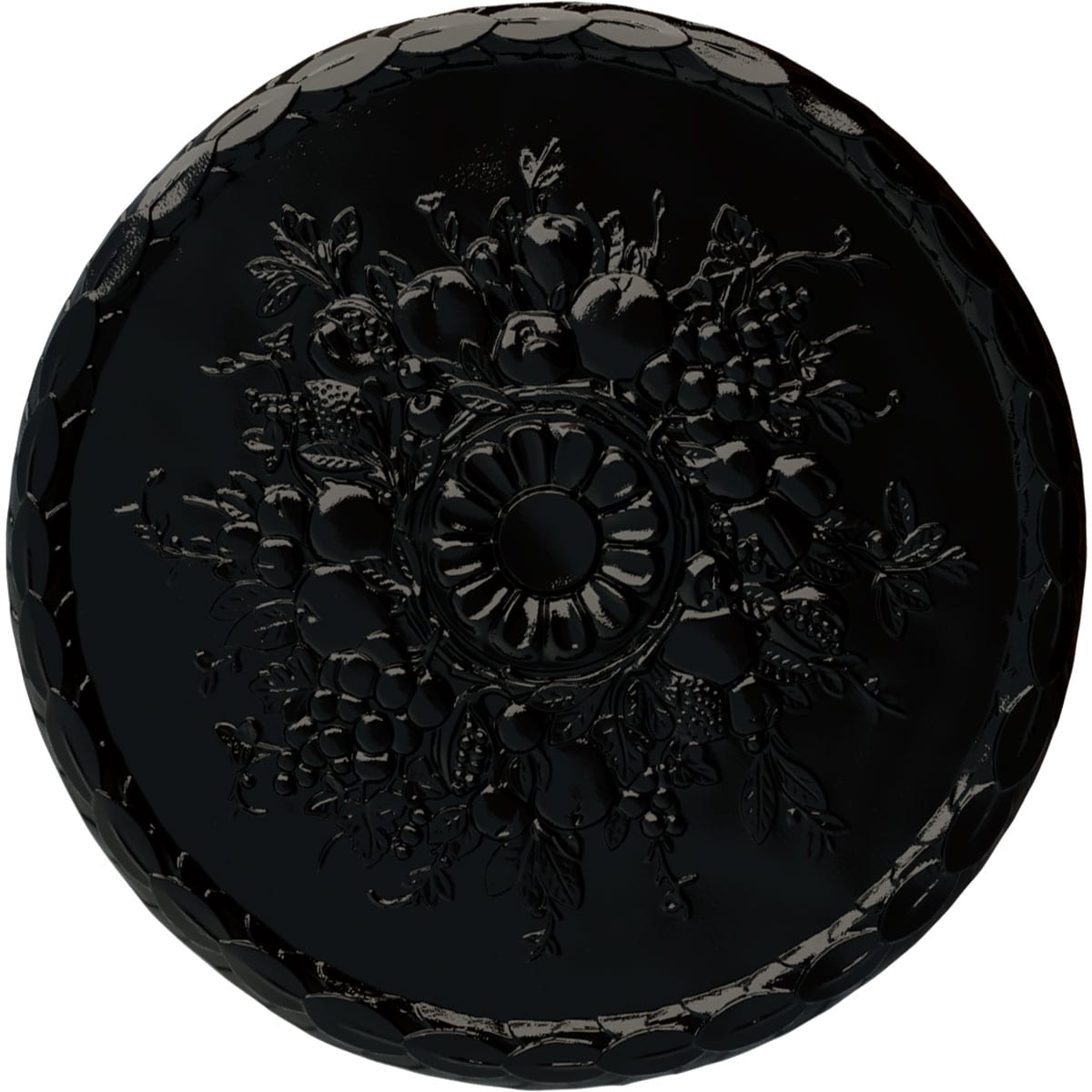 Ekena Millwork CM22ATBPS Anthony Harvest 22.5-in W x 22.5-in L Painted Black Pearl Polyurethane Whole Ceiling Medallion